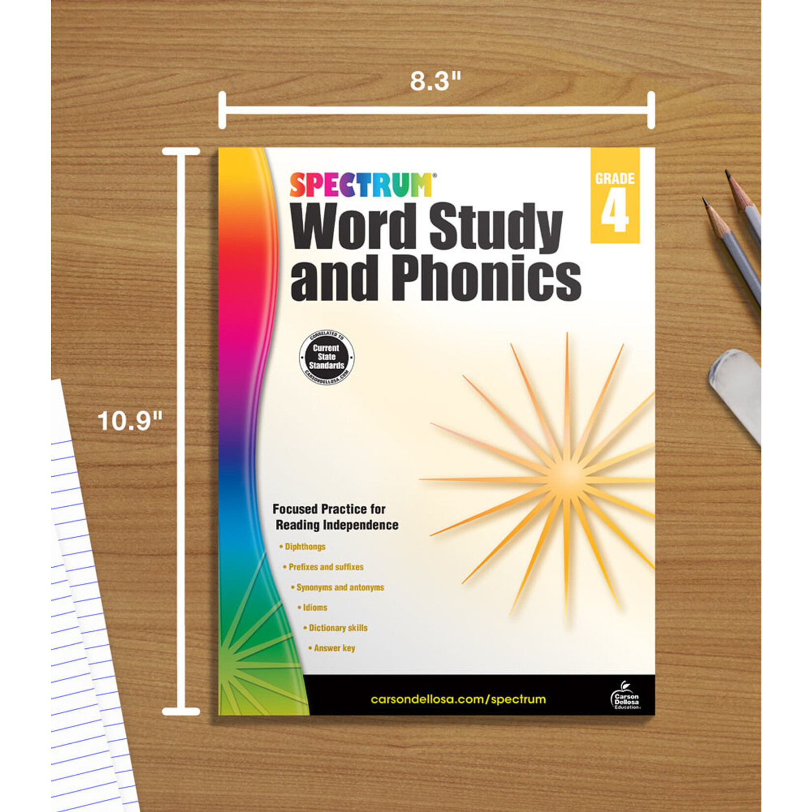 CARSON DELLOSA PUBLISHING CO Spectrum Word Study and Phonics Workbook Grade 4