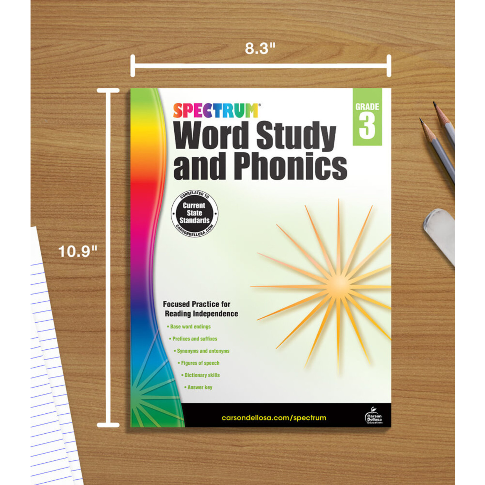 CARSON DELLOSA PUBLISHING CO Spectrum Word Study and Phonics Workbook Grade 3