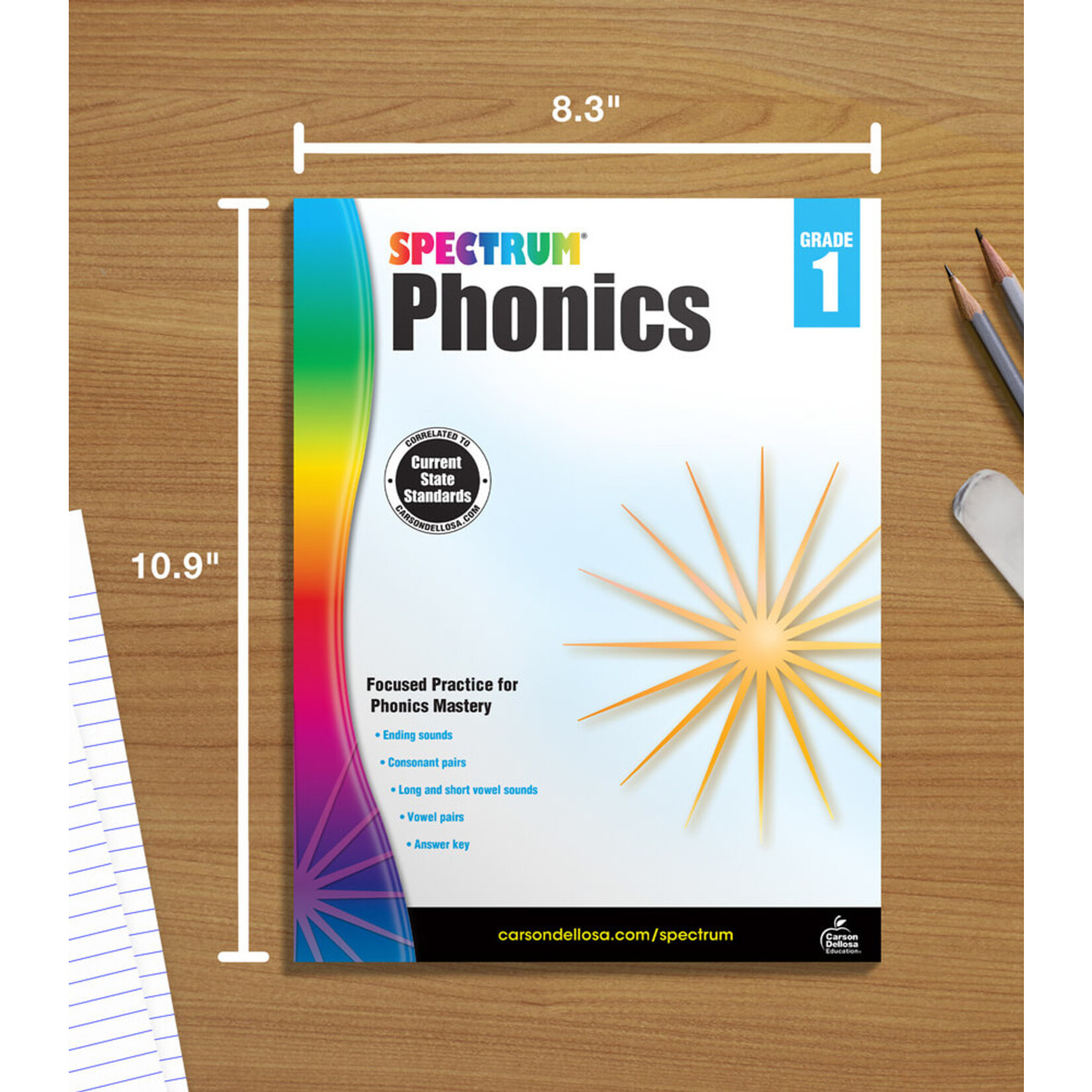CARSON DELLOSA PUBLISHING CO Spectrum Phonics Workbook Grade 1