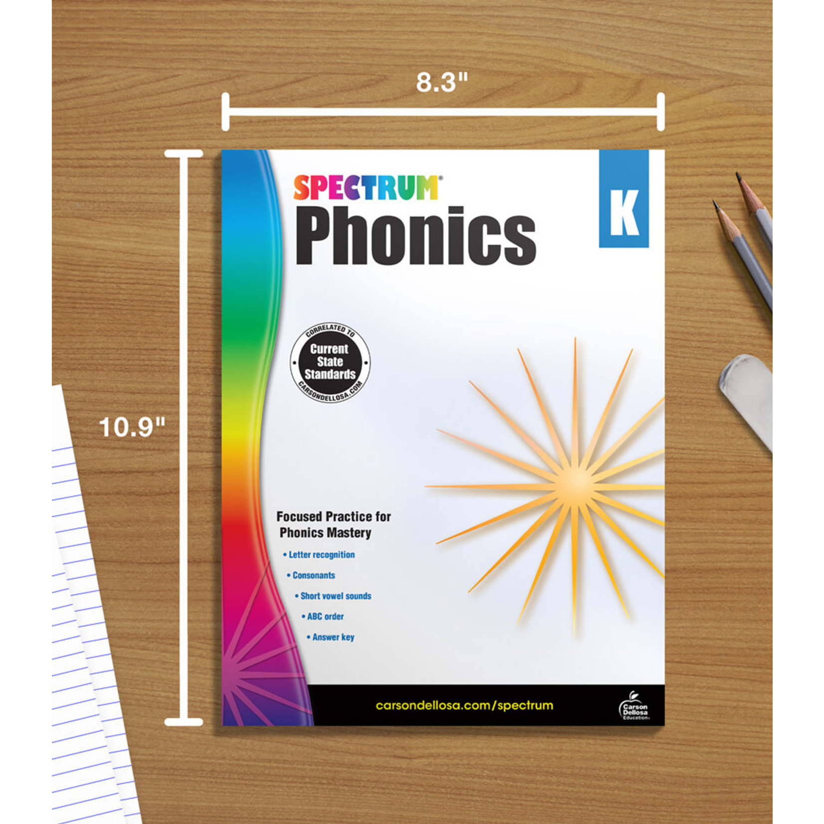 CARSON DELLOSA PUBLISHING CO Spectrum Phonics Workbook Grade K