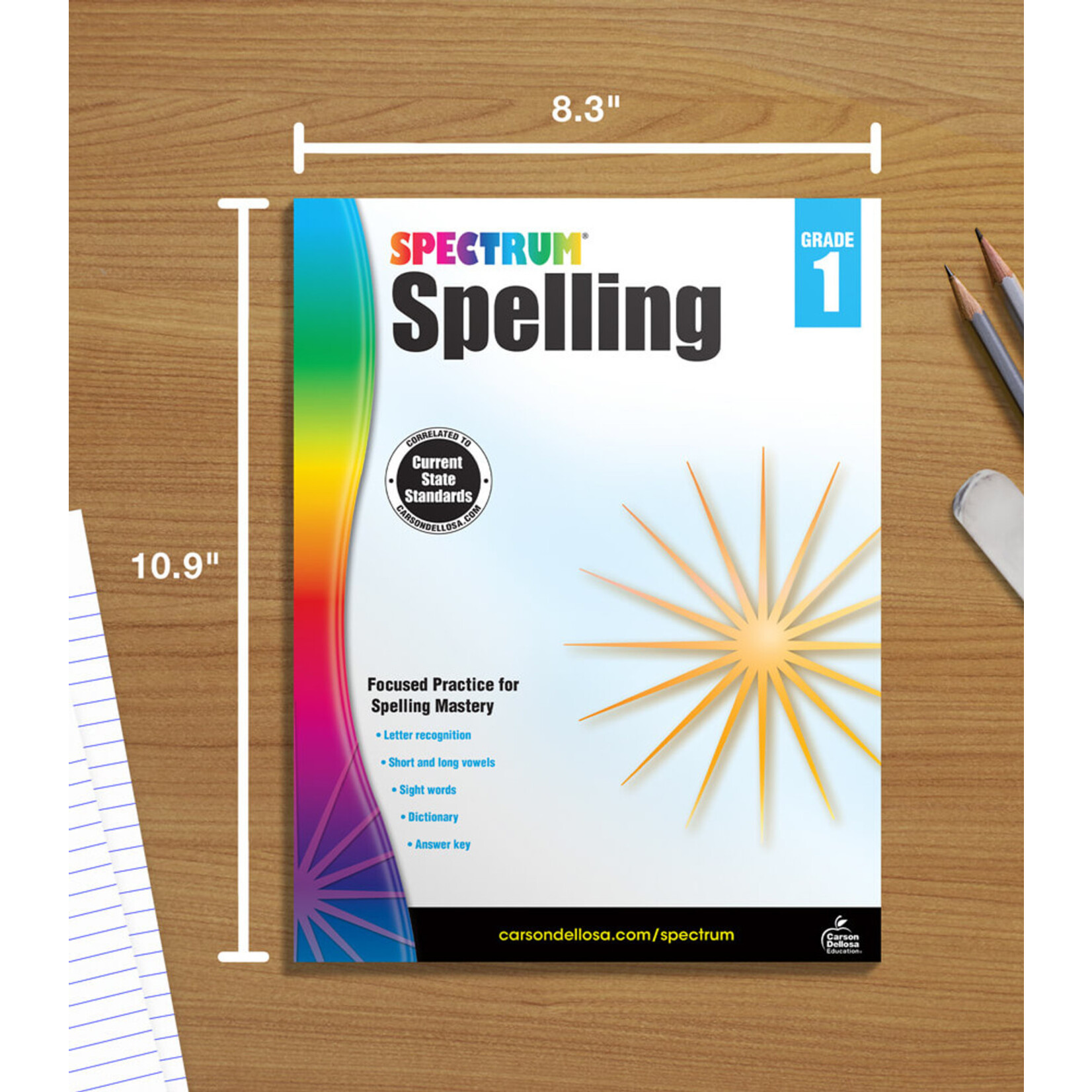 CARSON DELLOSA PUBLISHING CO Spectrum Spelling Workbook Grade 1