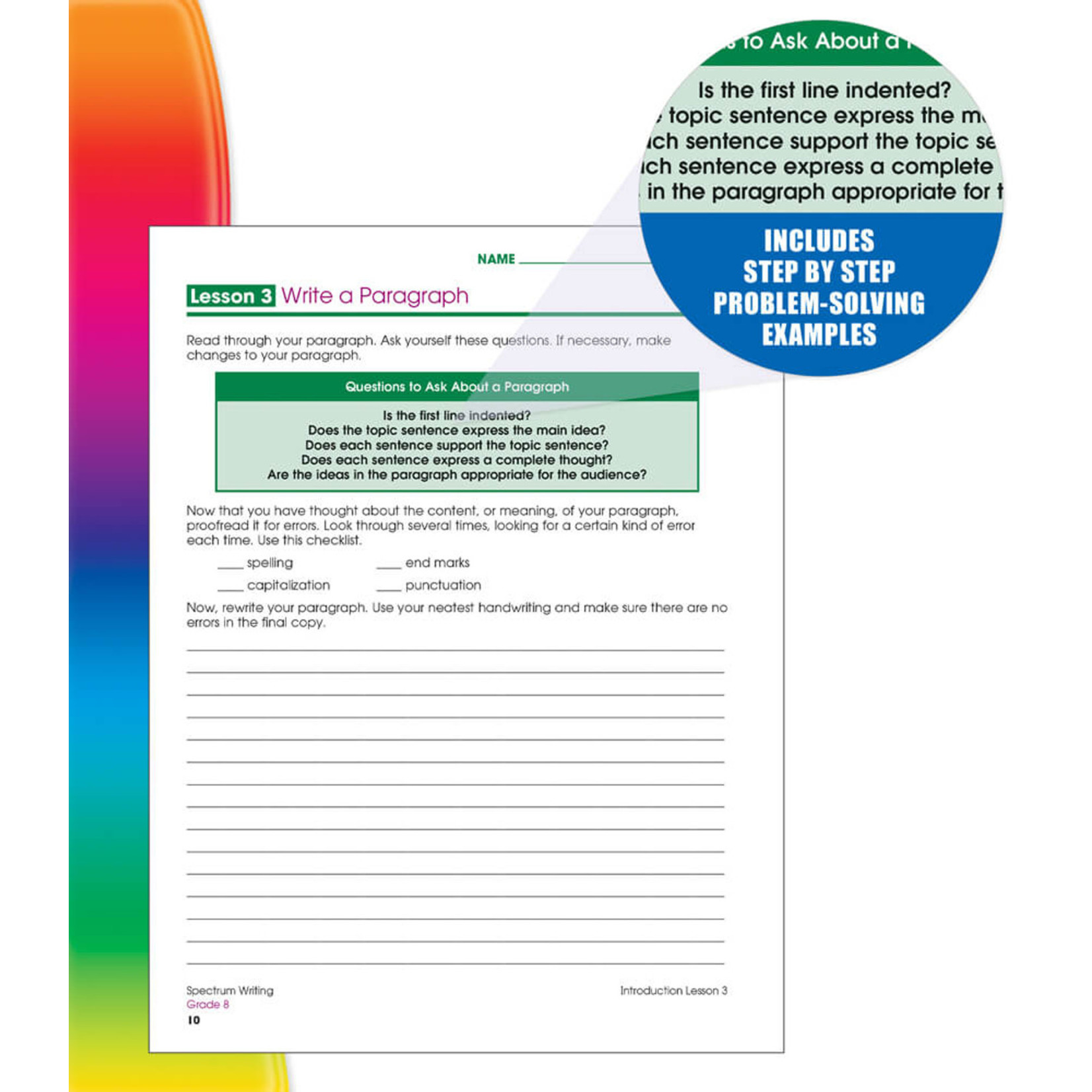 CARSON DELLOSA PUBLISHING CO Spectrum Writing Workbook Grade 8