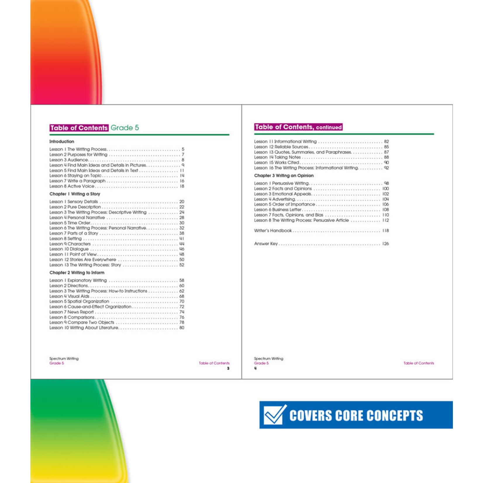 CARSON DELLOSA PUBLISHING CO Spectrum Writing Workbook Grade 5