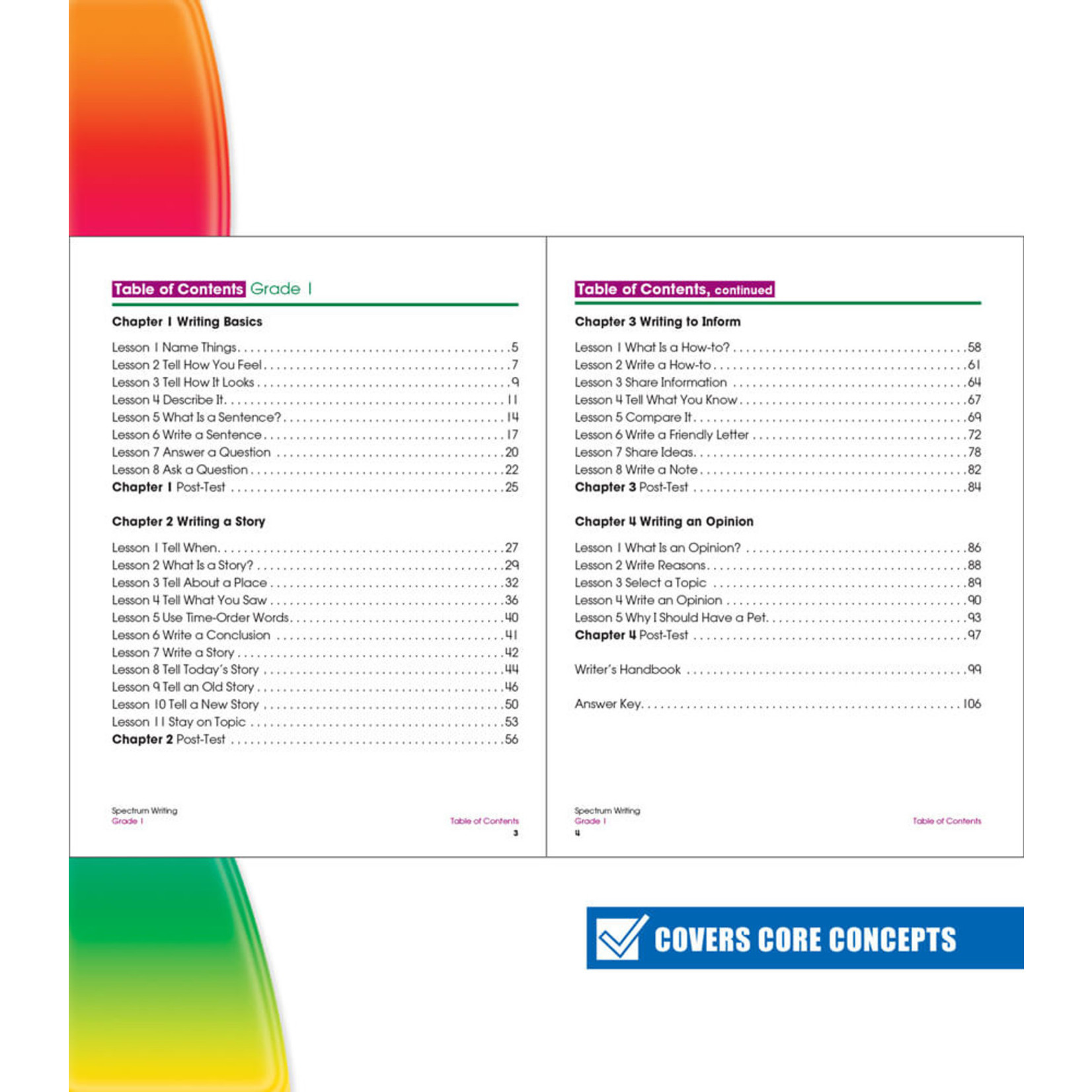 CARSON DELLOSA PUBLISHING CO Spectrum Writing Workbook Grade 1