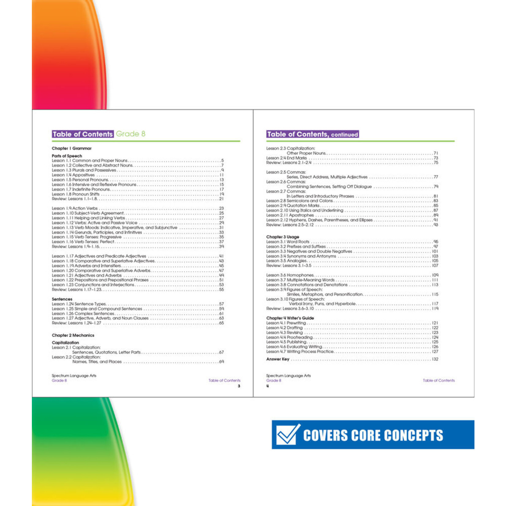 CARSON DELLOSA PUBLISHING CO Spectrum Language Arts Workbook Grade 8