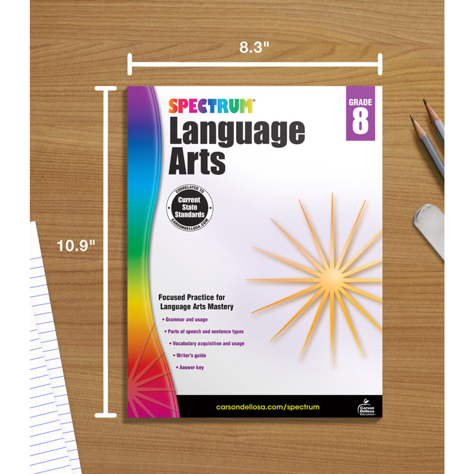 CARSON DELLOSA PUBLISHING CO Spectrum Language Arts Workbook Grade 8