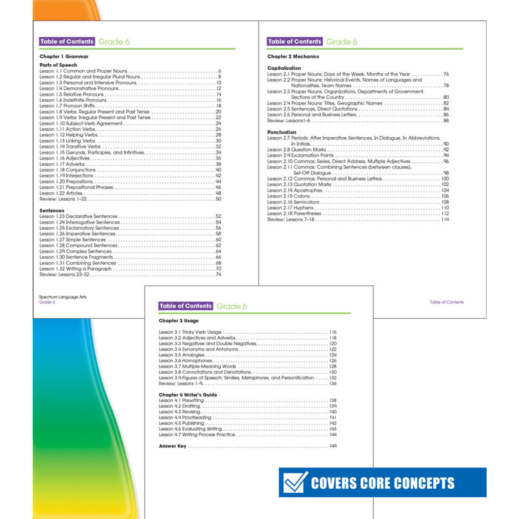 CARSON DELLOSA PUBLISHING CO Spectrum Language Arts Workbook Grade 6
