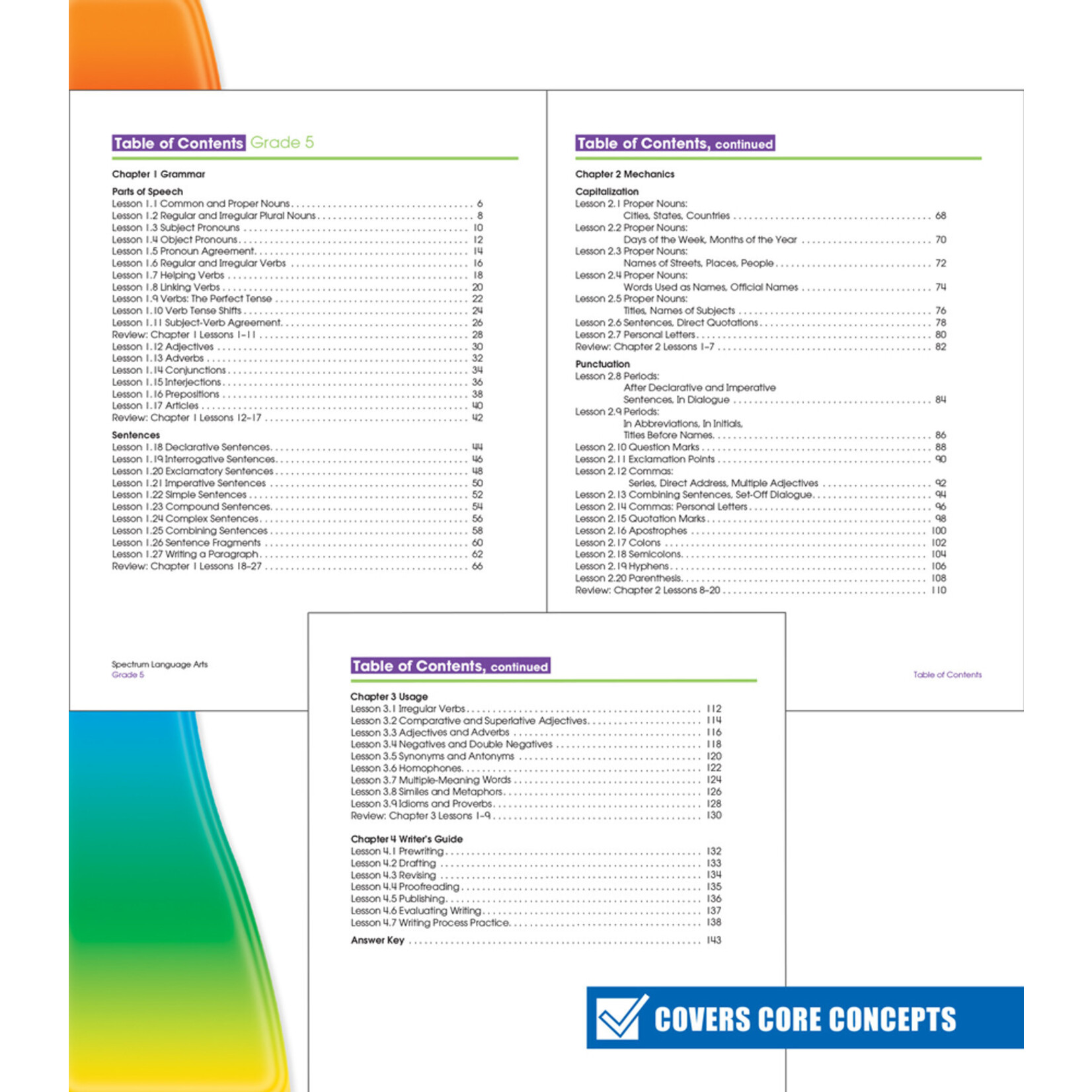 CARSON DELLOSA PUBLISHING CO Spectrum Language Arts Workbook Grade 5