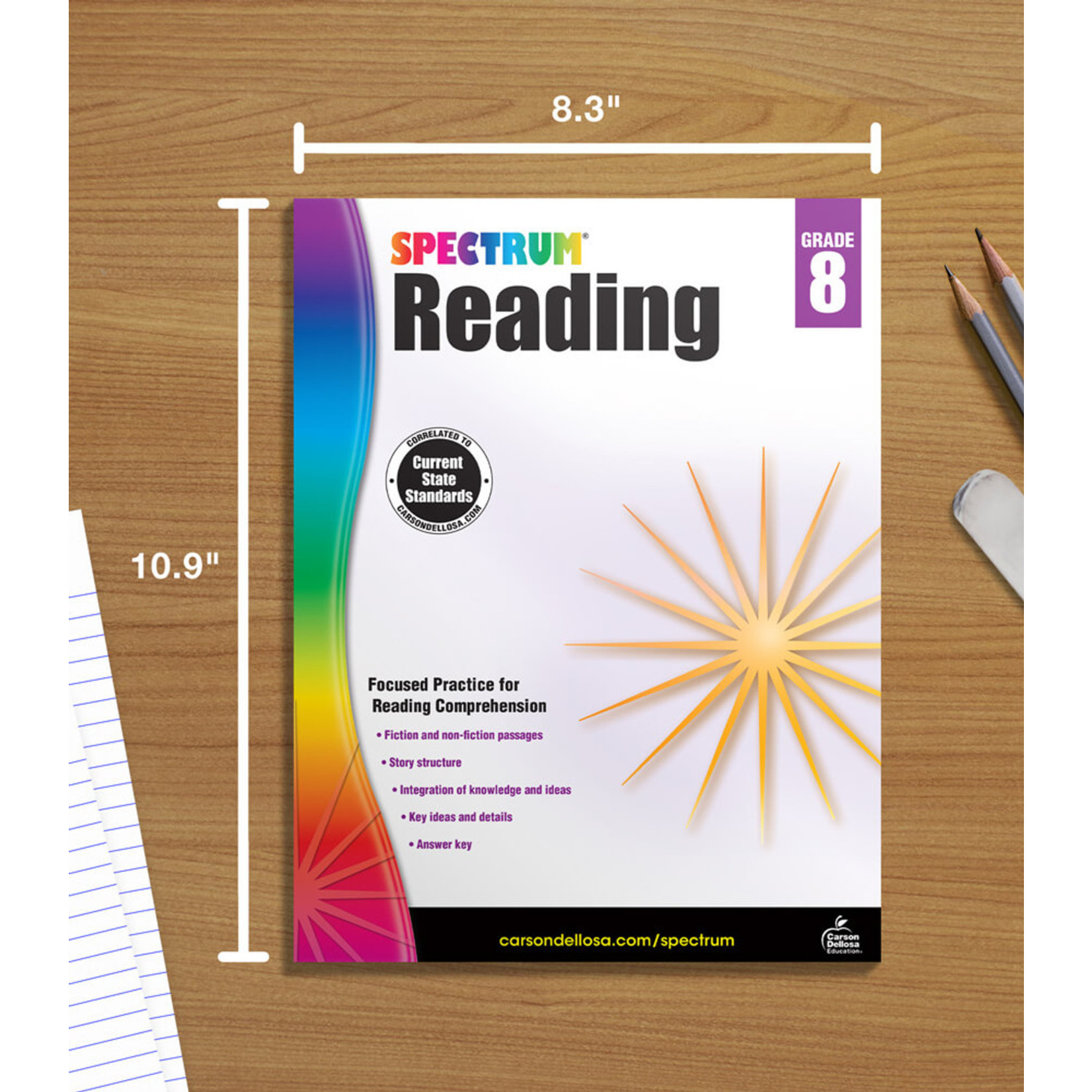 CARSON DELLOSA PUBLISHING CO Spectrum Reading Workbook Grade 8