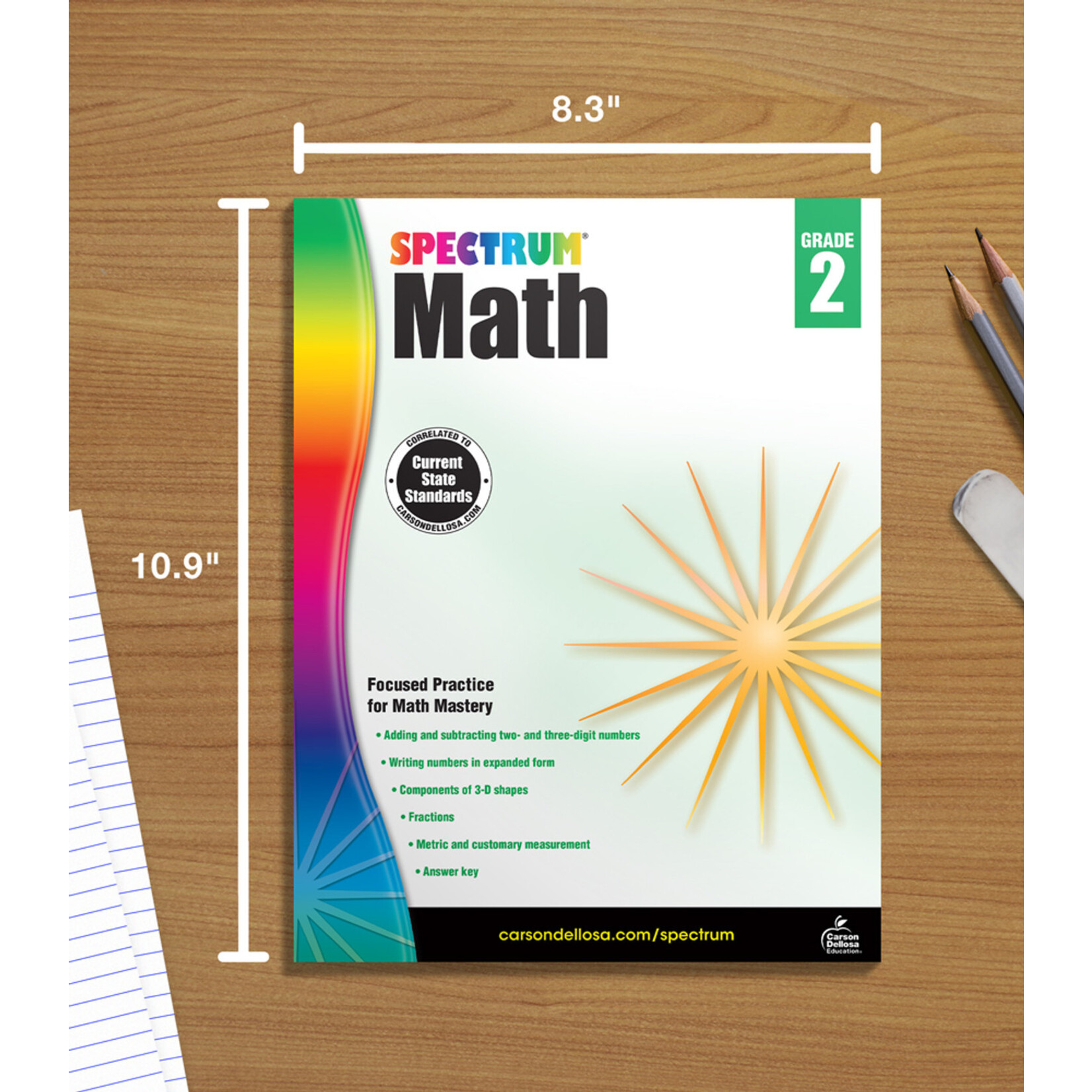 CARSON DELLOSA PUBLISHING CO Spectrum Math Workbook Grade 2