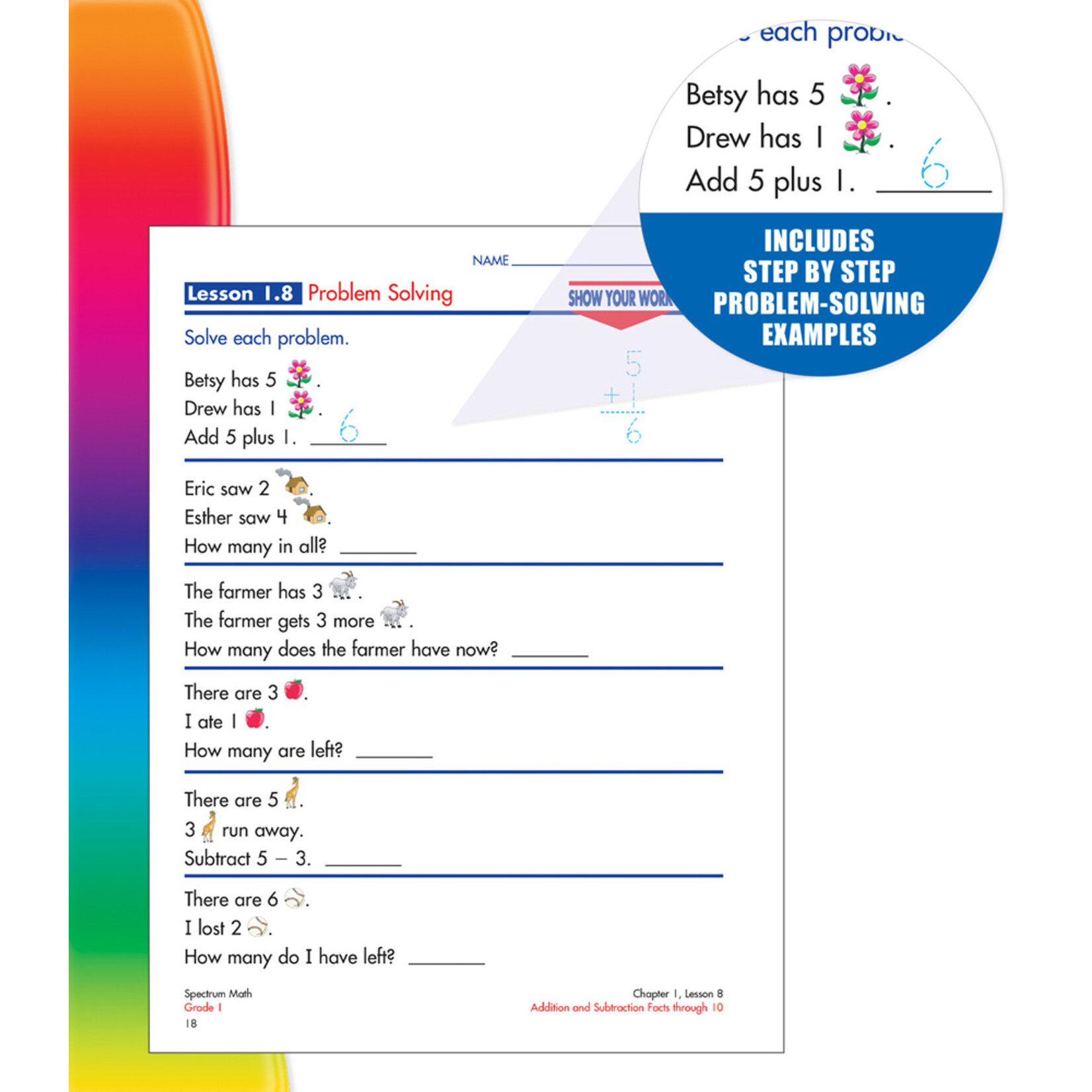 CARSON DELLOSA PUBLISHING CO Spectrum Math Workbook Grade 1