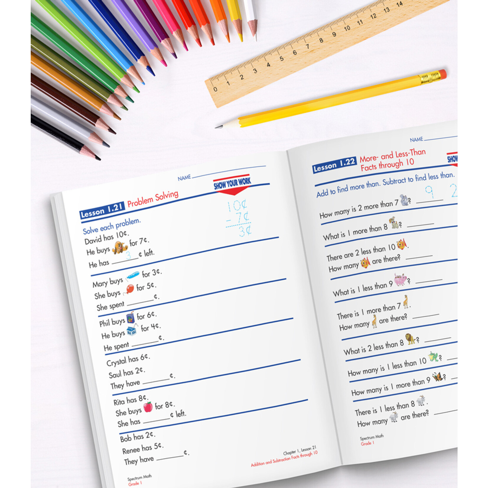 CARSON DELLOSA PUBLISHING CO Spectrum Math Workbook Grade 1