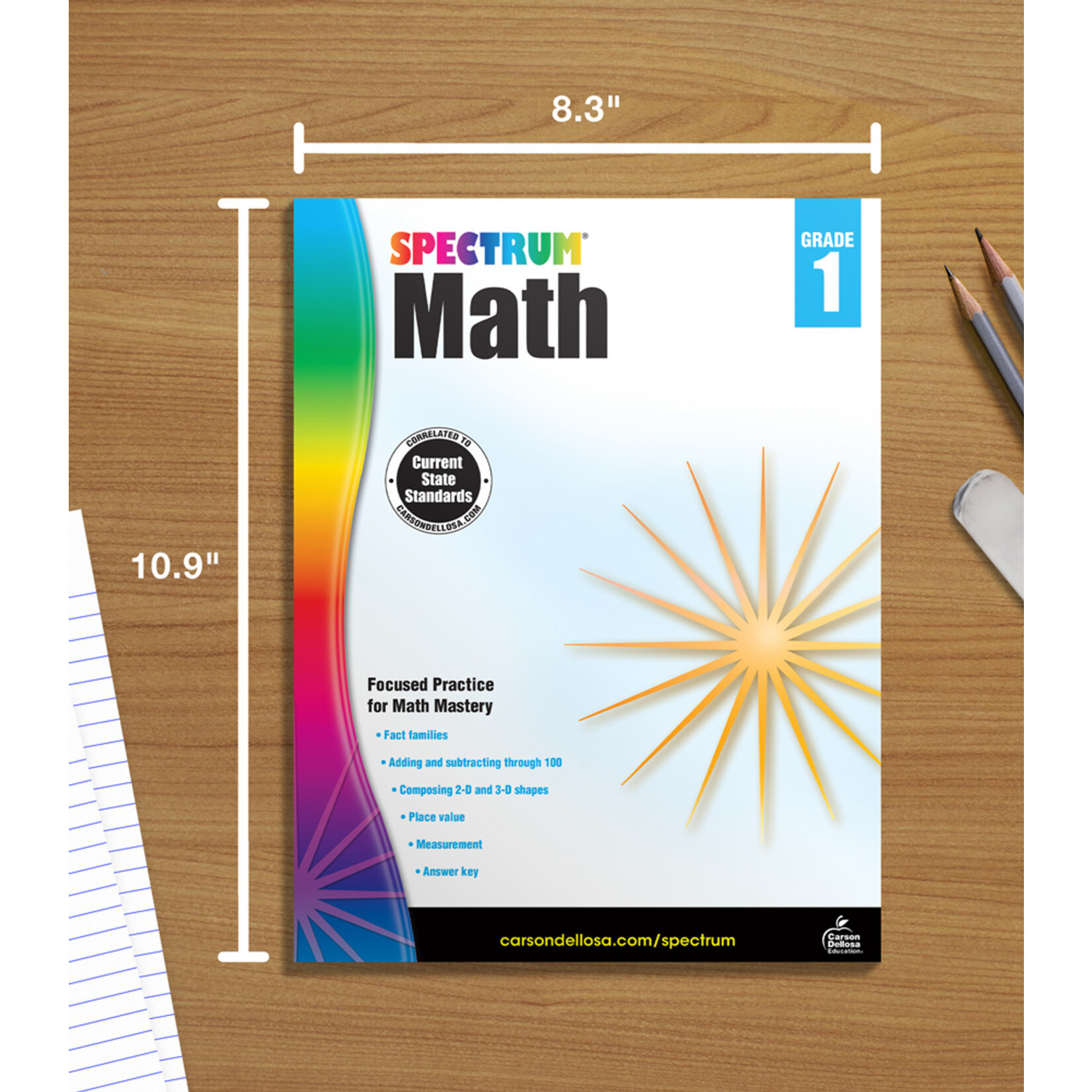 CARSON DELLOSA PUBLISHING CO Spectrum Math Workbook Grade 1