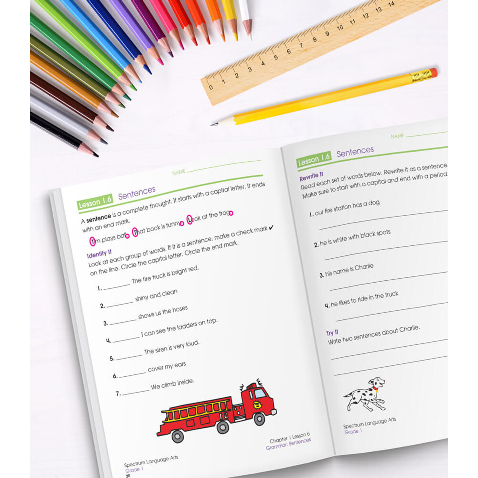 CARSON DELLOSA PUBLISHING CO Spectrum Language Arts Workbook Grade 1