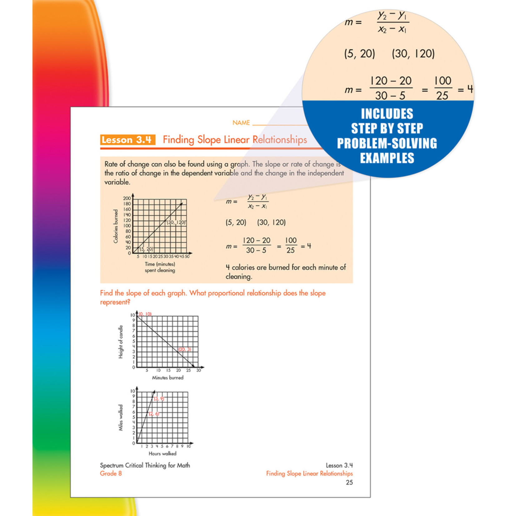 CARSON DELLOSA PUBLISHING CO Spectrum Critical Thinking for Math Workbook Grade 8