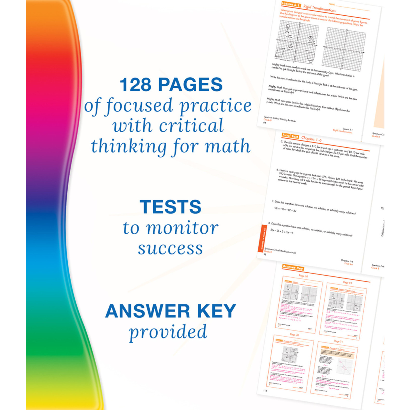 CARSON DELLOSA PUBLISHING CO Spectrum Critical Thinking for Math Workbook Grade 8