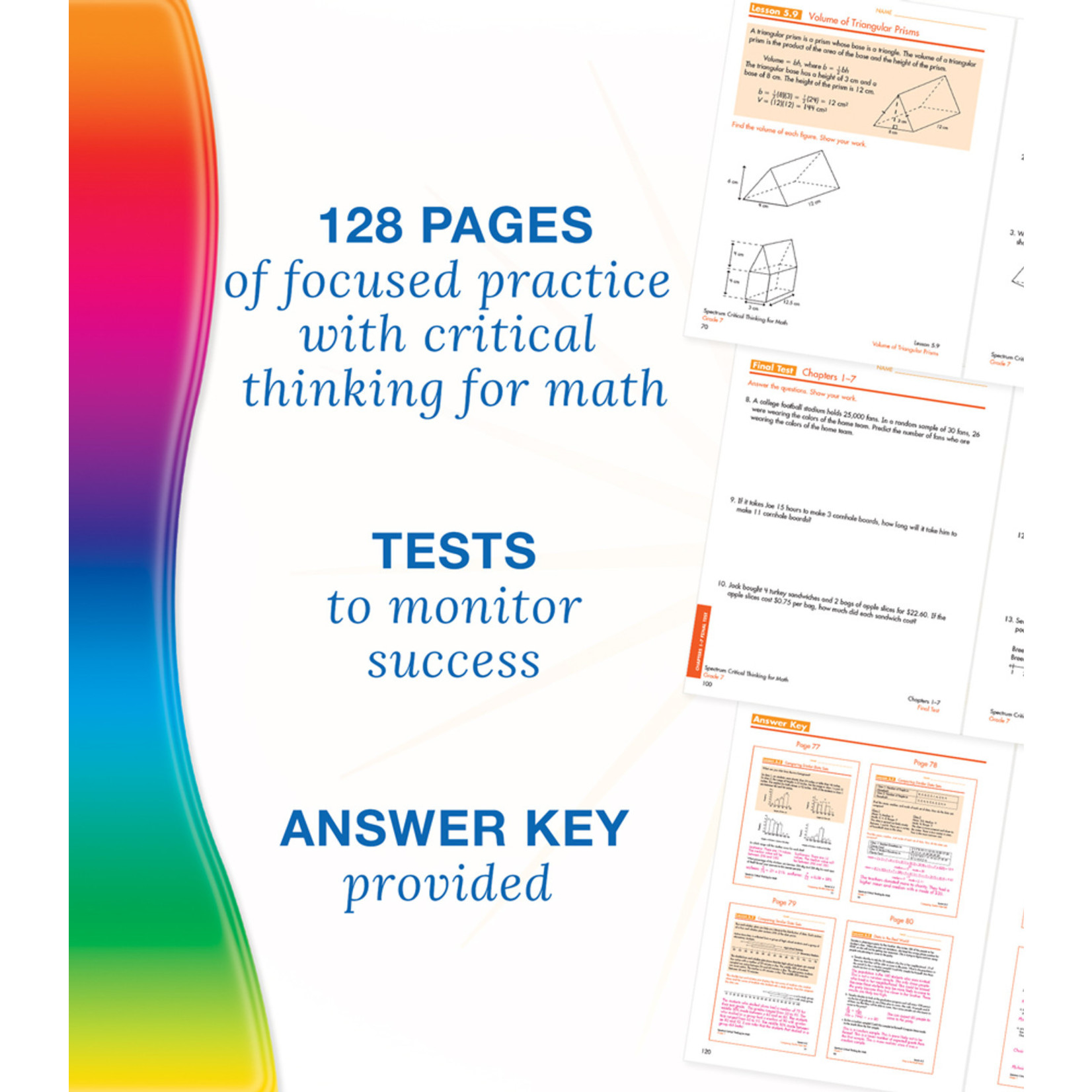 CARSON DELLOSA PUBLISHING CO Spectrum Critical Thinking for Math Workbook Grade 7