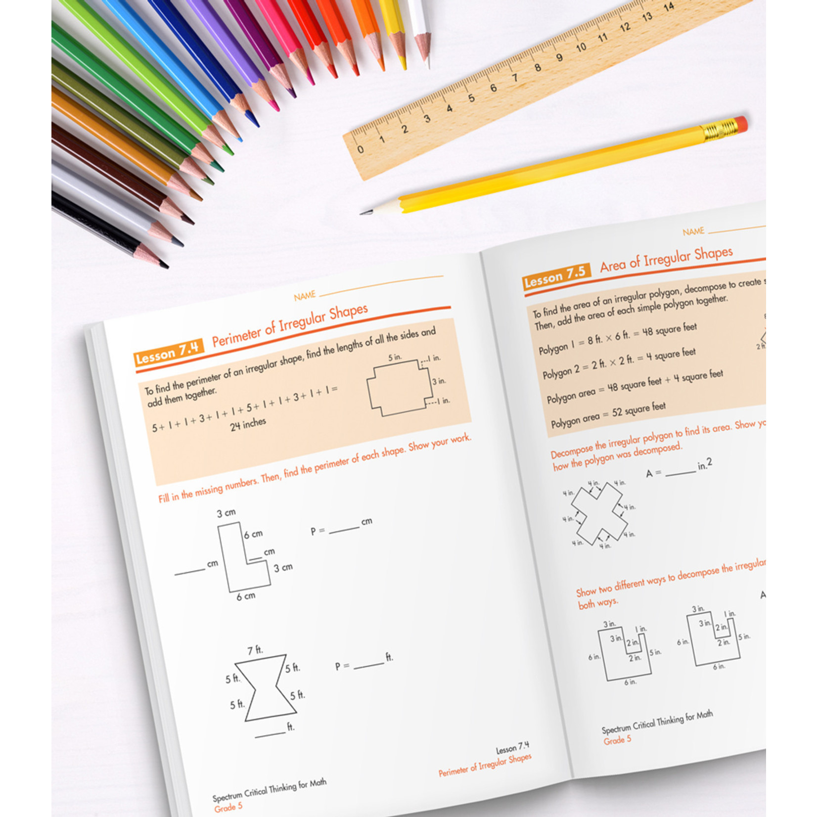 CARSON DELLOSA PUBLISHING CO Spectrum Critical Thinking for Math Workbook Grade 5