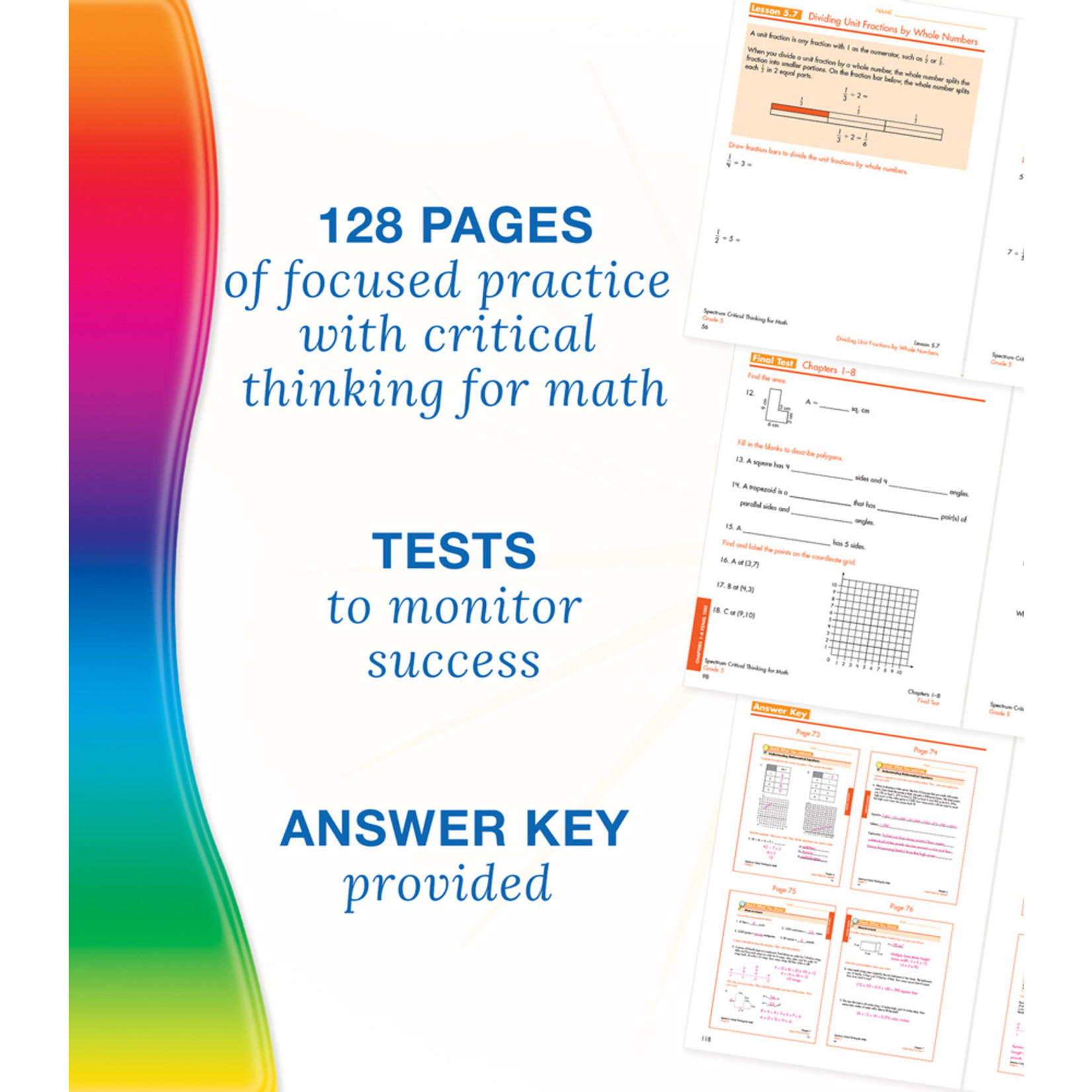 CARSON DELLOSA PUBLISHING CO Spectrum Critical Thinking for Math Workbook Grade 5