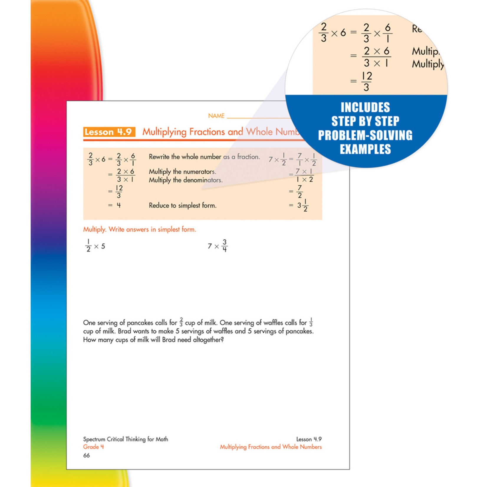 CARSON DELLOSA PUBLISHING CO Spectrum Critical Thinking for Math Workbook Grade 4