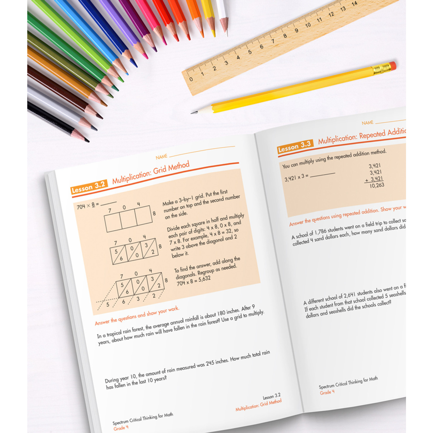 CARSON DELLOSA PUBLISHING CO Spectrum Critical Thinking for Math Workbook Grade 4