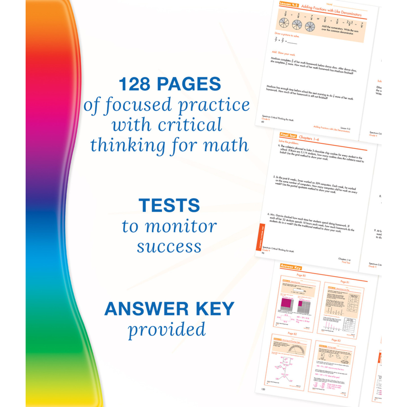 CARSON DELLOSA PUBLISHING CO Spectrum Critical Thinking for Math Workbook Grade 4