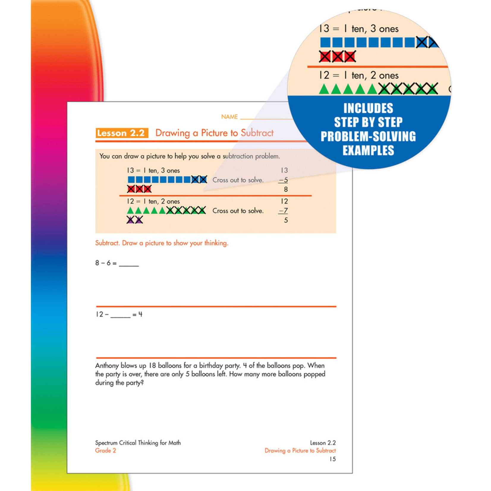 CARSON DELLOSA PUBLISHING CO Spectrum Critical Thinking for Math Workbook Grade 2