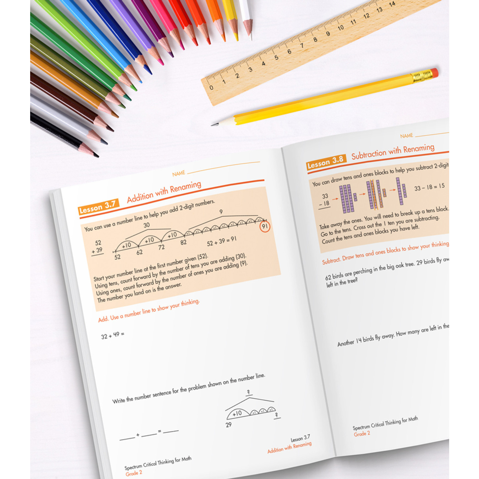 CARSON DELLOSA PUBLISHING CO Spectrum Critical Thinking for Math Workbook Grade 2