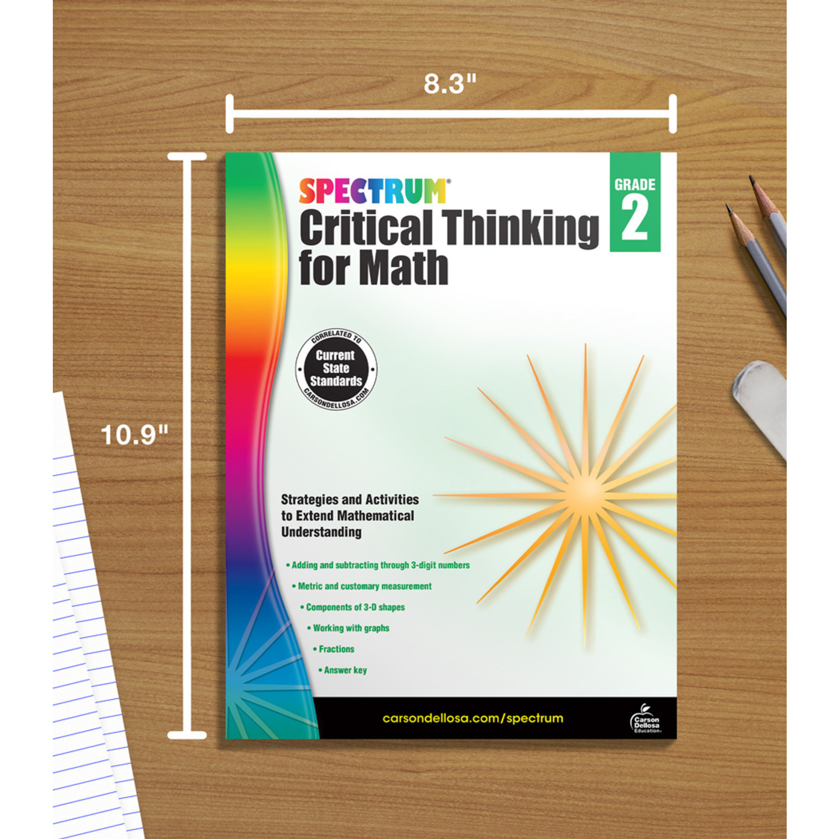 CARSON DELLOSA PUBLISHING CO Spectrum Critical Thinking for Math Workbook Grade 2