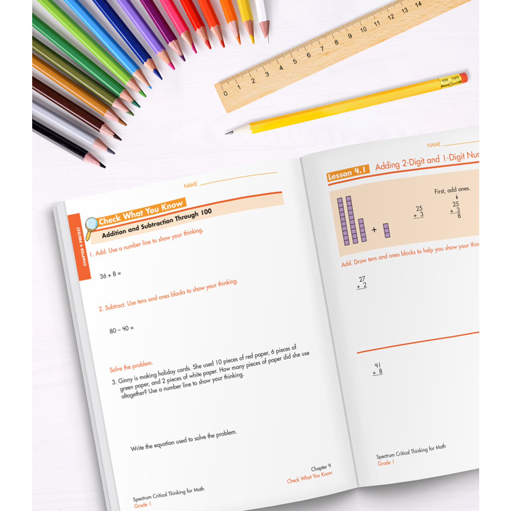 CARSON DELLOSA PUBLISHING CO Spectrum Critical Thinking for Math Workbook Grade 1