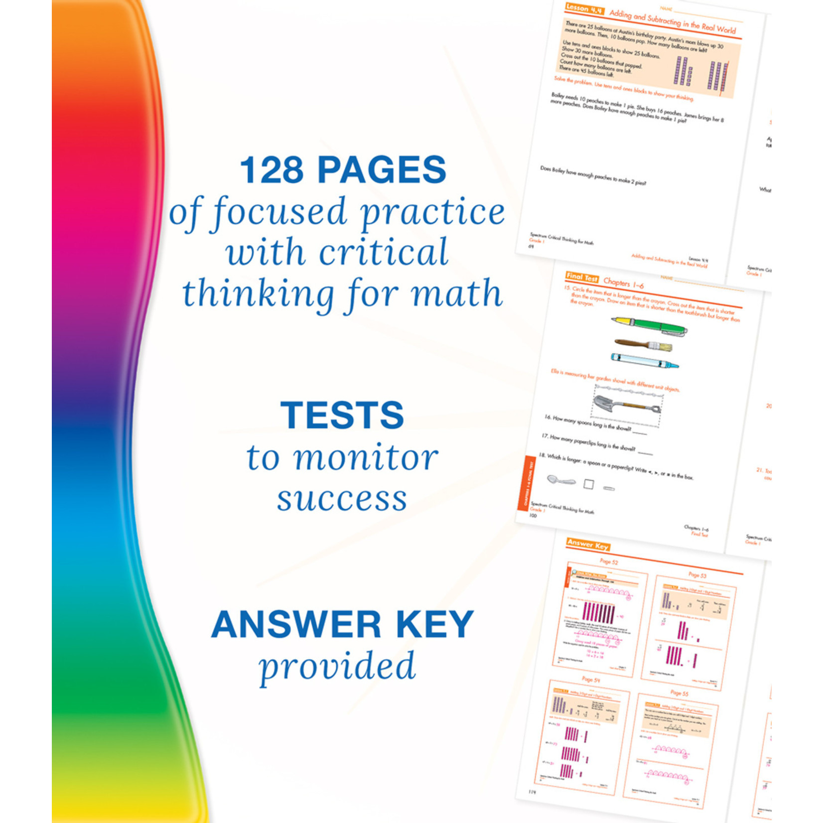 CARSON DELLOSA PUBLISHING CO Spectrum Critical Thinking for Math Workbook Grade 1