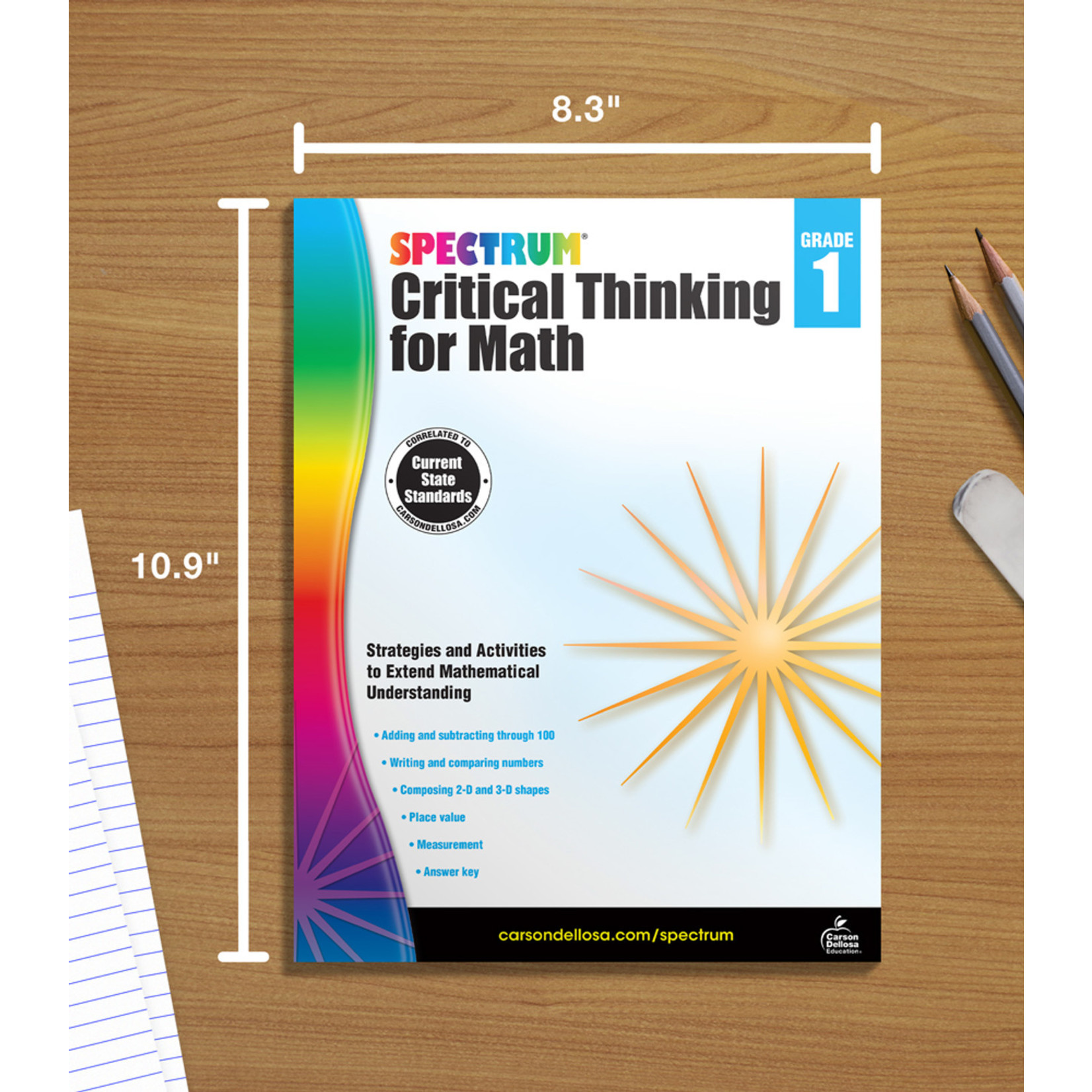 CARSON DELLOSA PUBLISHING CO Spectrum Critical Thinking for Math Workbook Grade 1