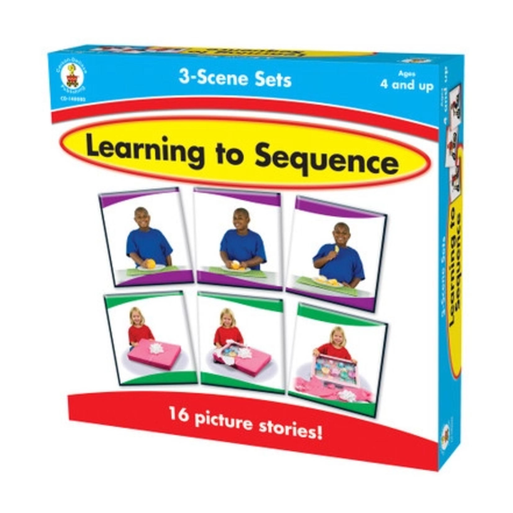 CARSON DELLOSA PUBLISHING CO Learning to Sequence 3-Scene Board Game Grade PK-1