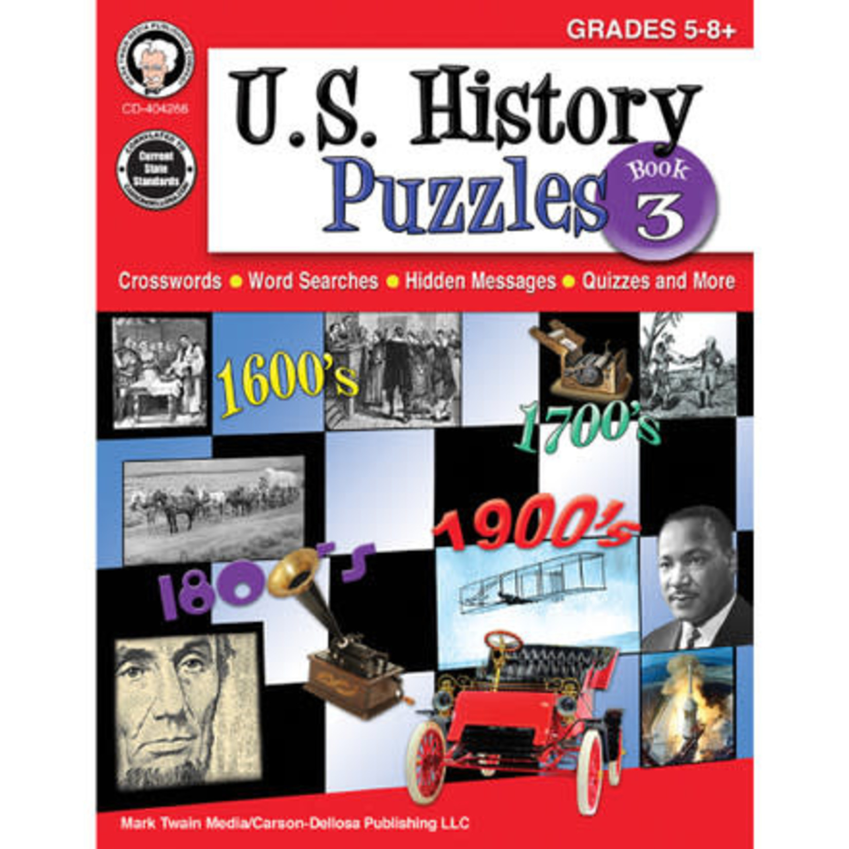 CARSON DELLOSA PUBLISHING CO U.S. History Puzzles, Book 3 Resource Book Grade 5-8