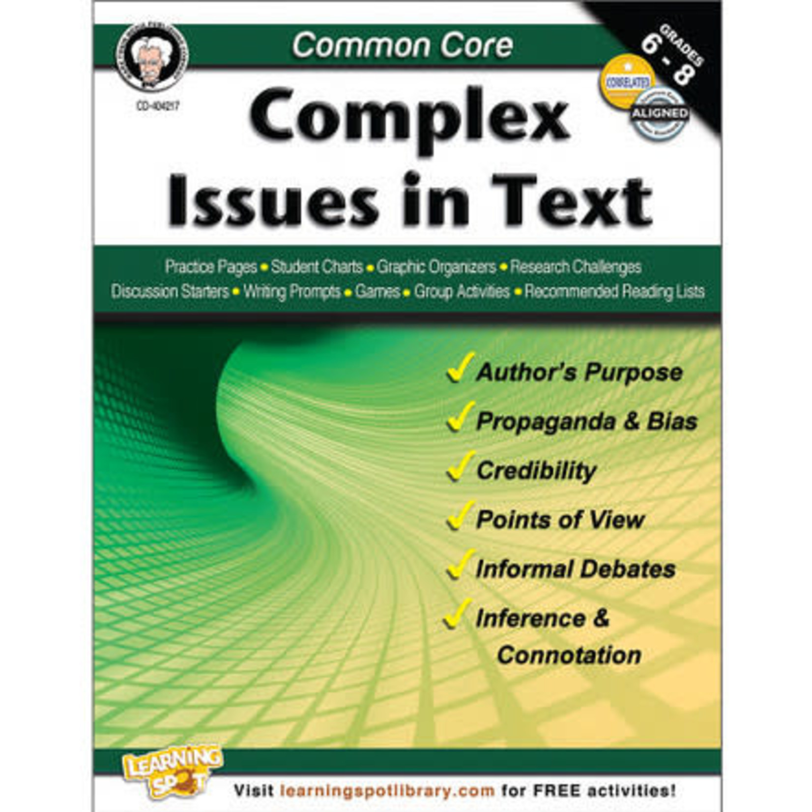 CARSON DELLOSA PUBLISHING CO Common Core: Complex Issues in Text Resource Book Grade 6-8