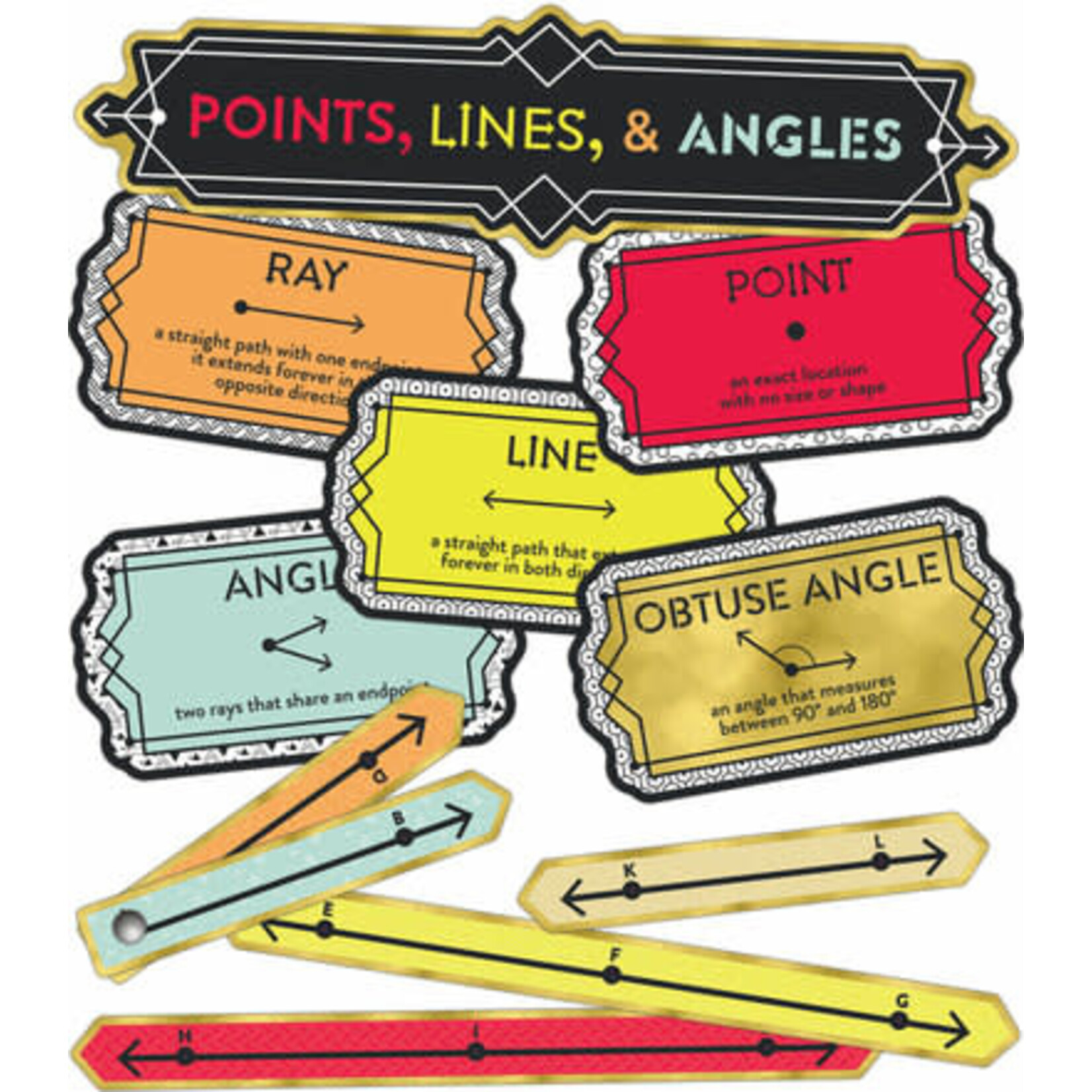 CARSON DELLOSA PUBLISHING CO Points, Lines, and Angles Mini Bulletin Board Set Grade 3-5