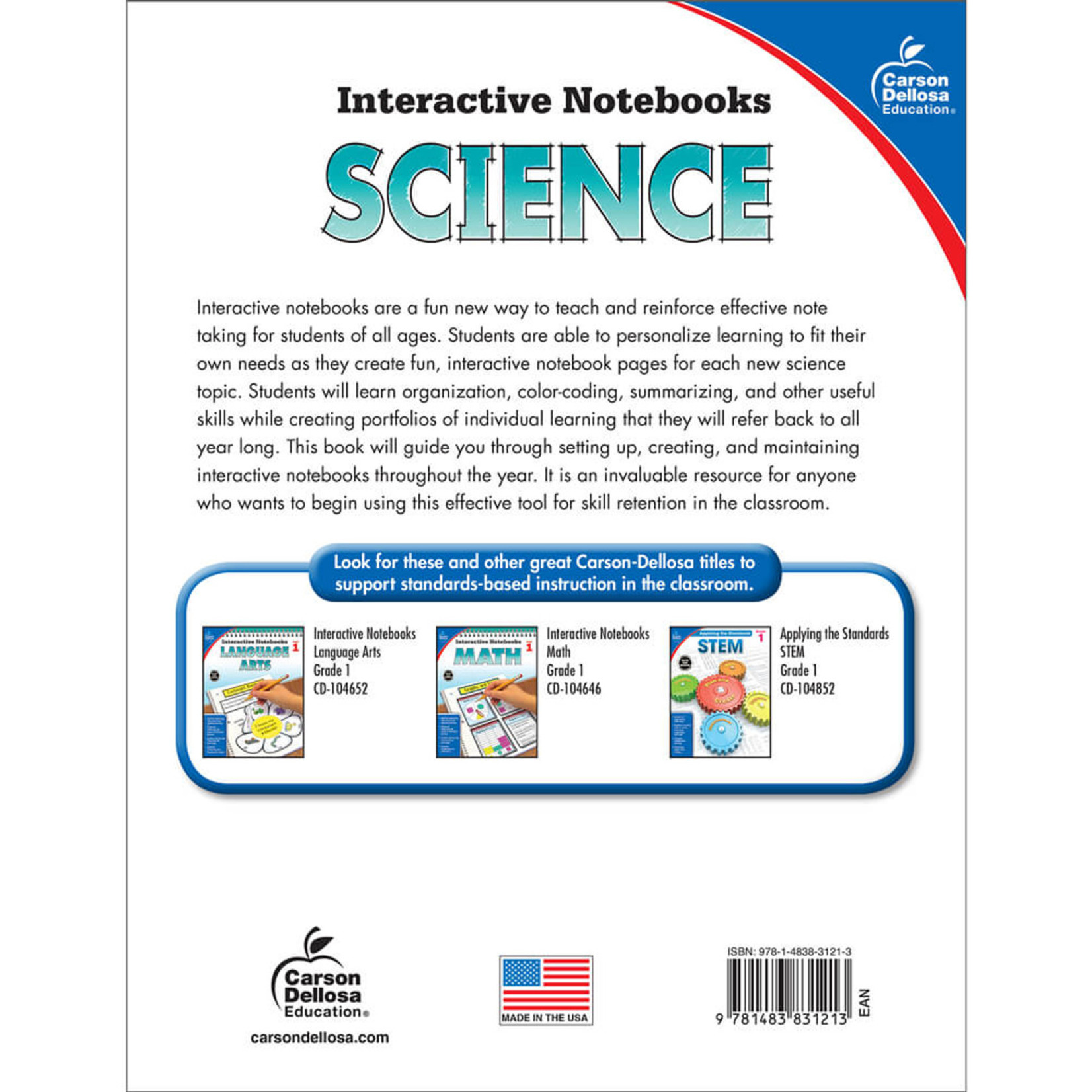 CARSON DELLOSA PUBLISHING CO Interactive Notebooks: Science Resource Book Grade 1