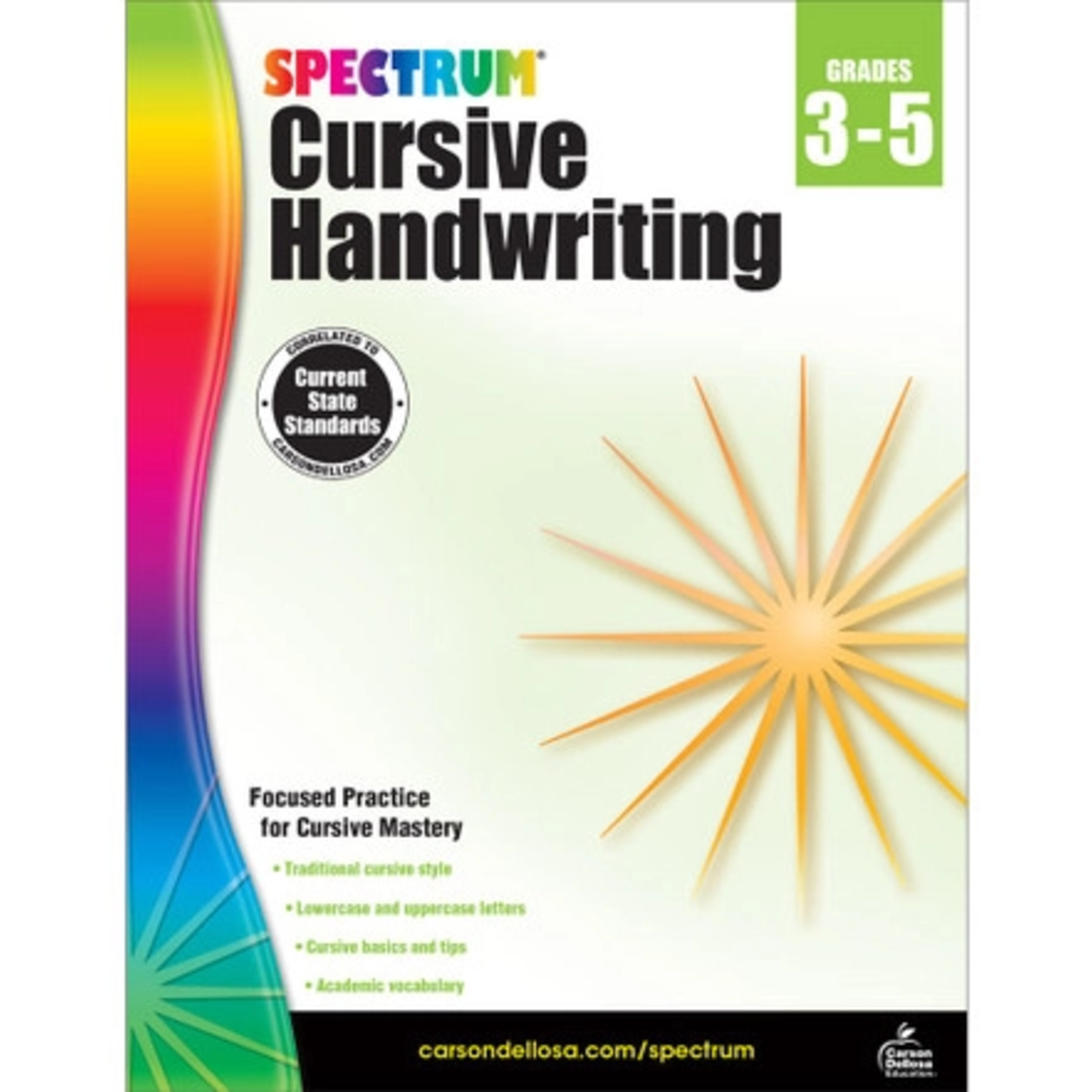 CARSON DELLOSA PUBLISHING CO Spectrum Cursive Handwriting Workbook Grade 3-5