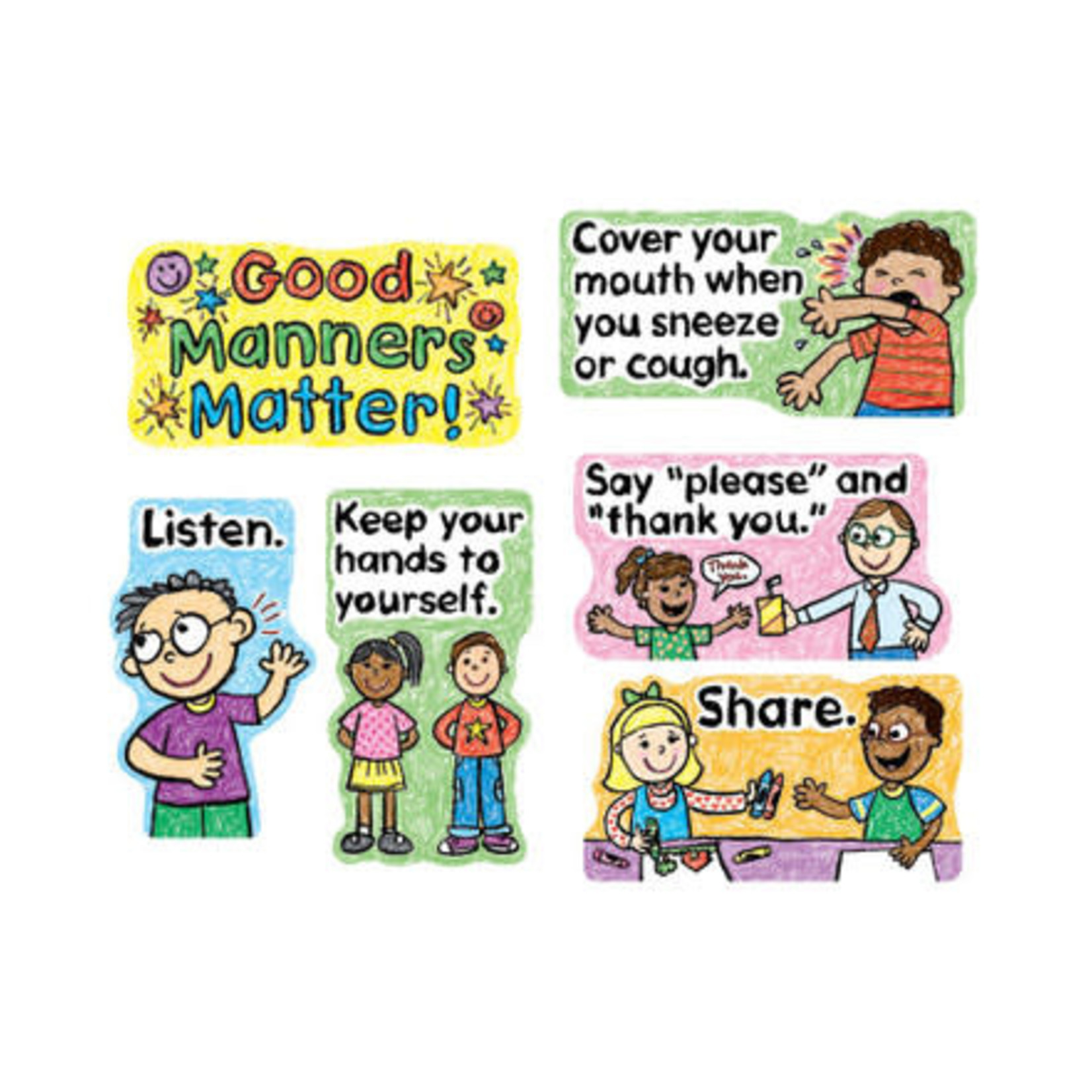 CARSON DELLOSA PUBLISHING CO Good Manners Matter Mini Bulletin Board Set Grade PK-2