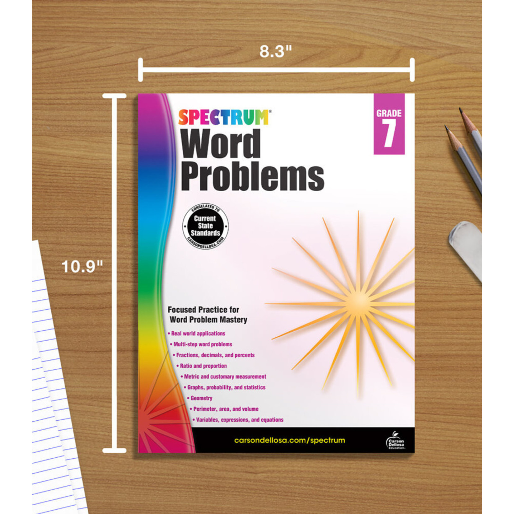 CARSON DELLOSA PUBLISHING CO Spectrum Word Problems Workbook Grade 7