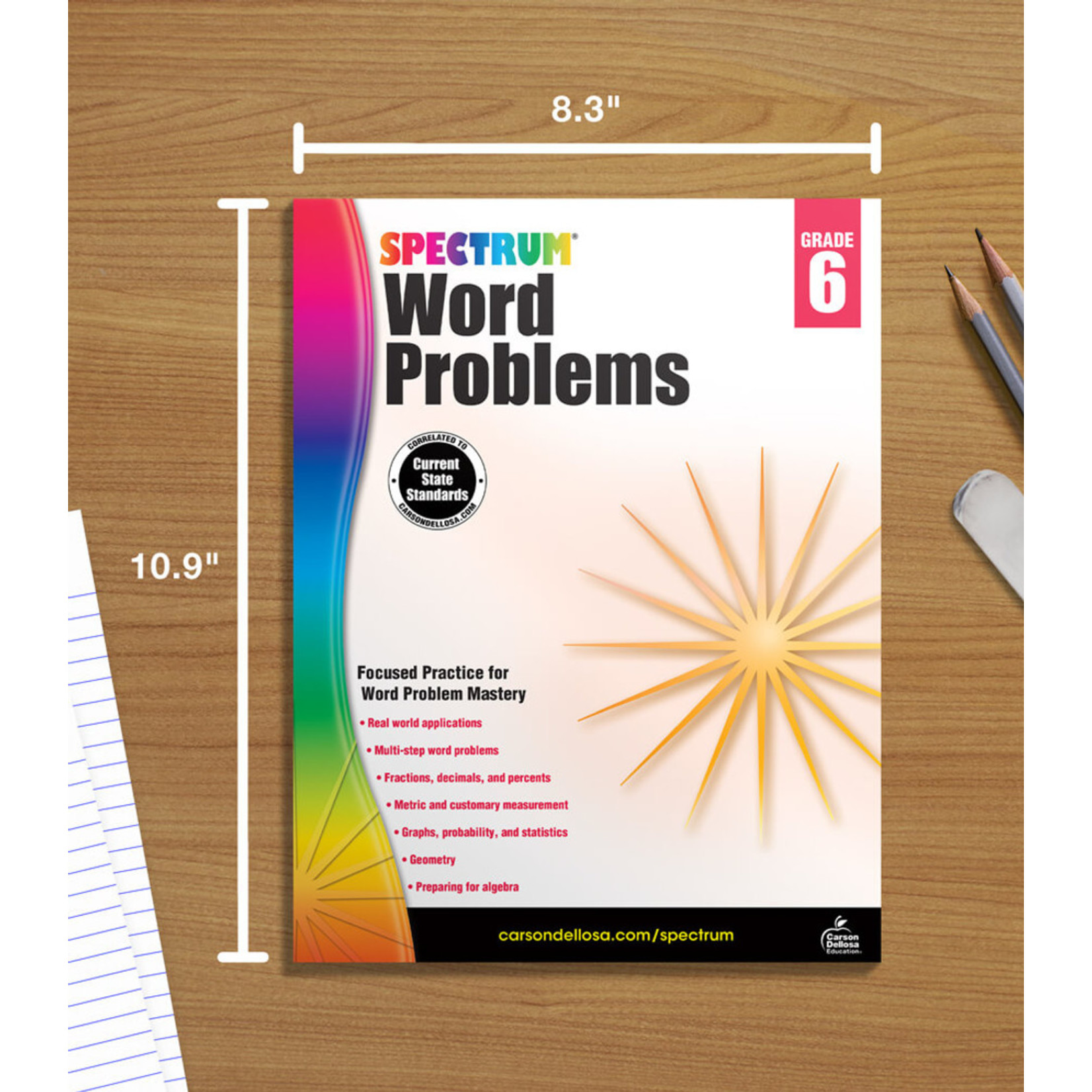 CARSON DELLOSA PUBLISHING CO Spectrum Word Problems Workbook Grade 6