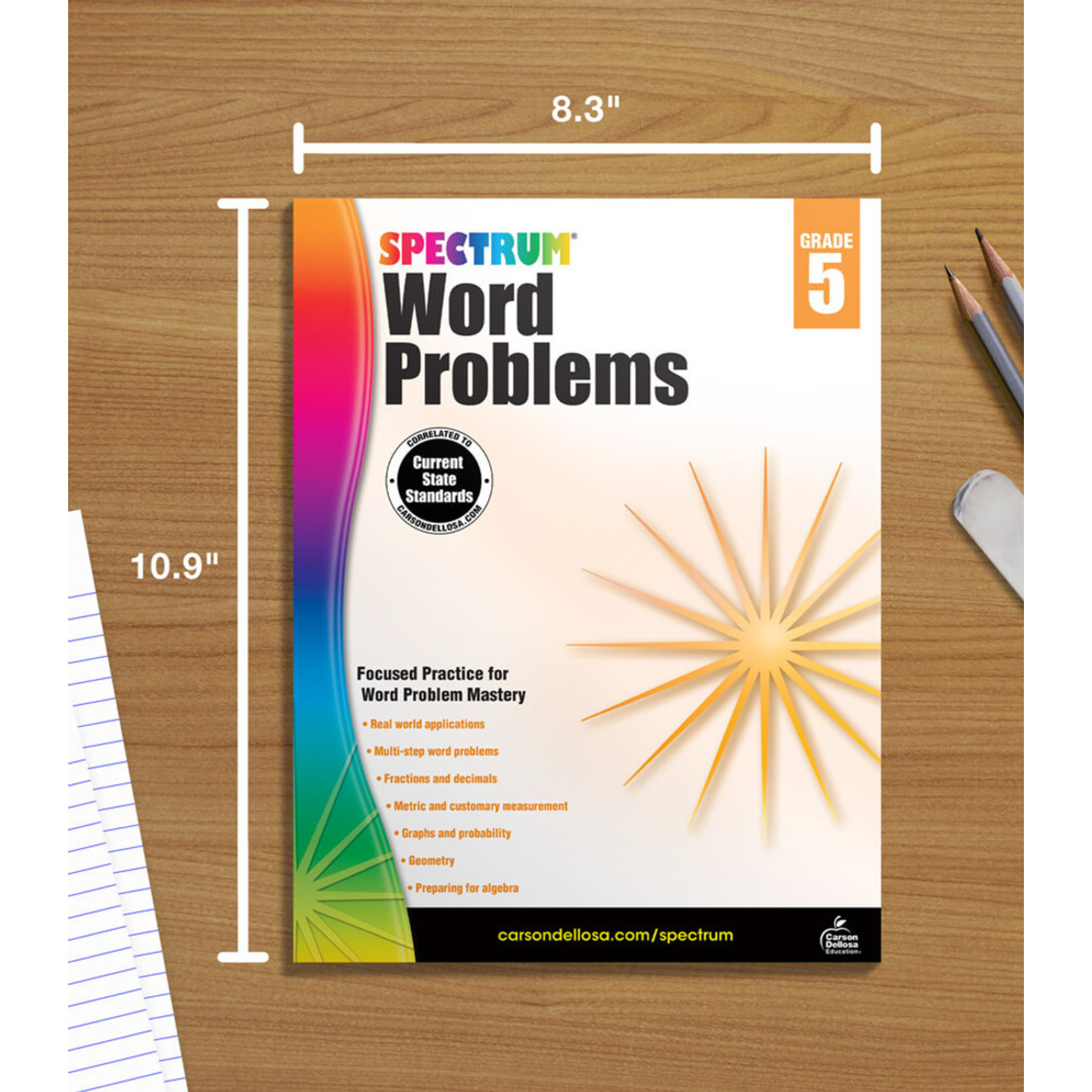 CARSON DELLOSA PUBLISHING CO Spectrum Word Problems Workbook Grade 5