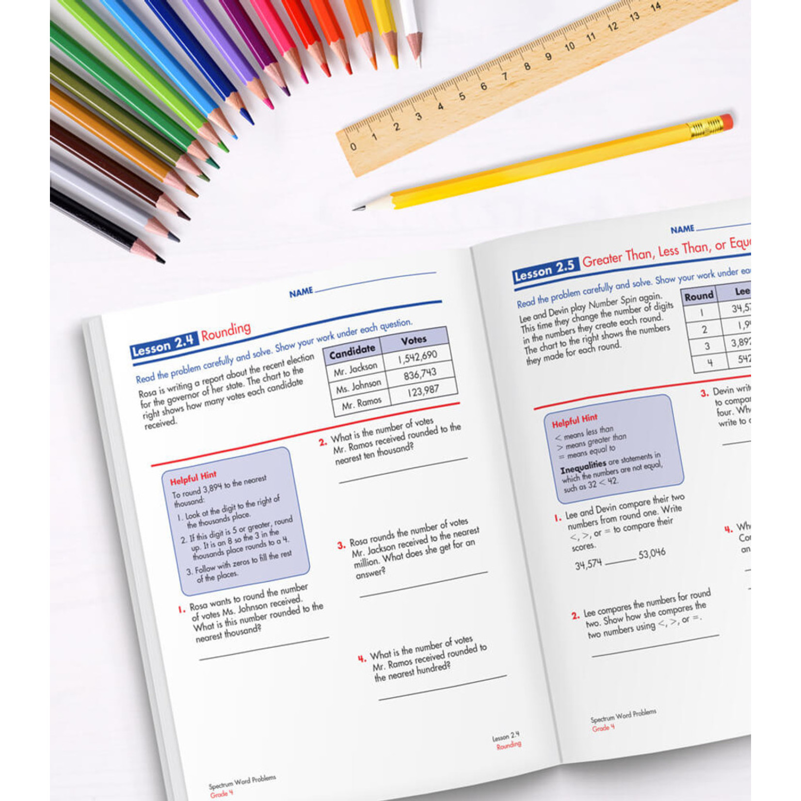 CARSON DELLOSA PUBLISHING CO Spectrum Word Problems Workbook Grade 4