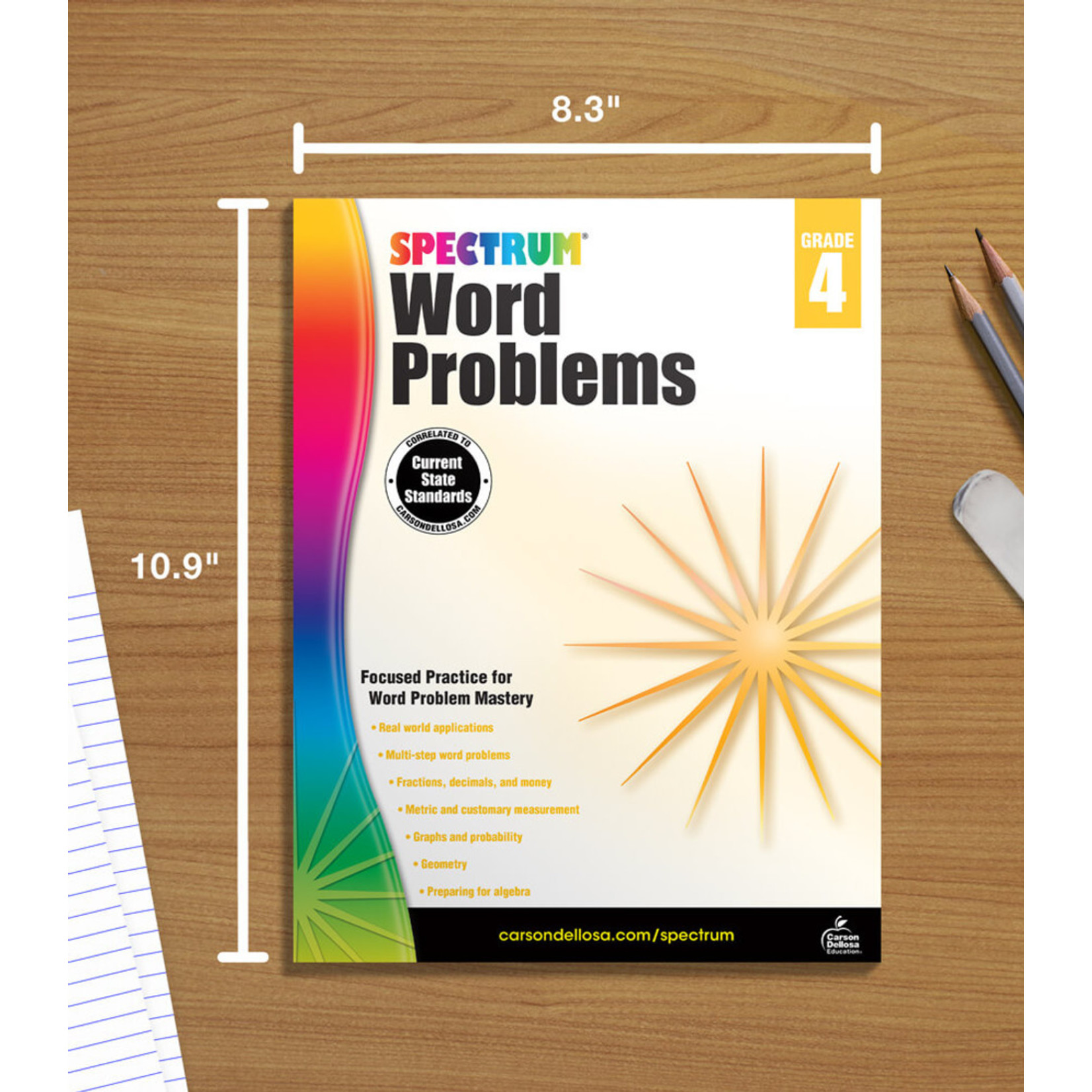CARSON DELLOSA PUBLISHING CO Spectrum Word Problems Workbook Grade 4