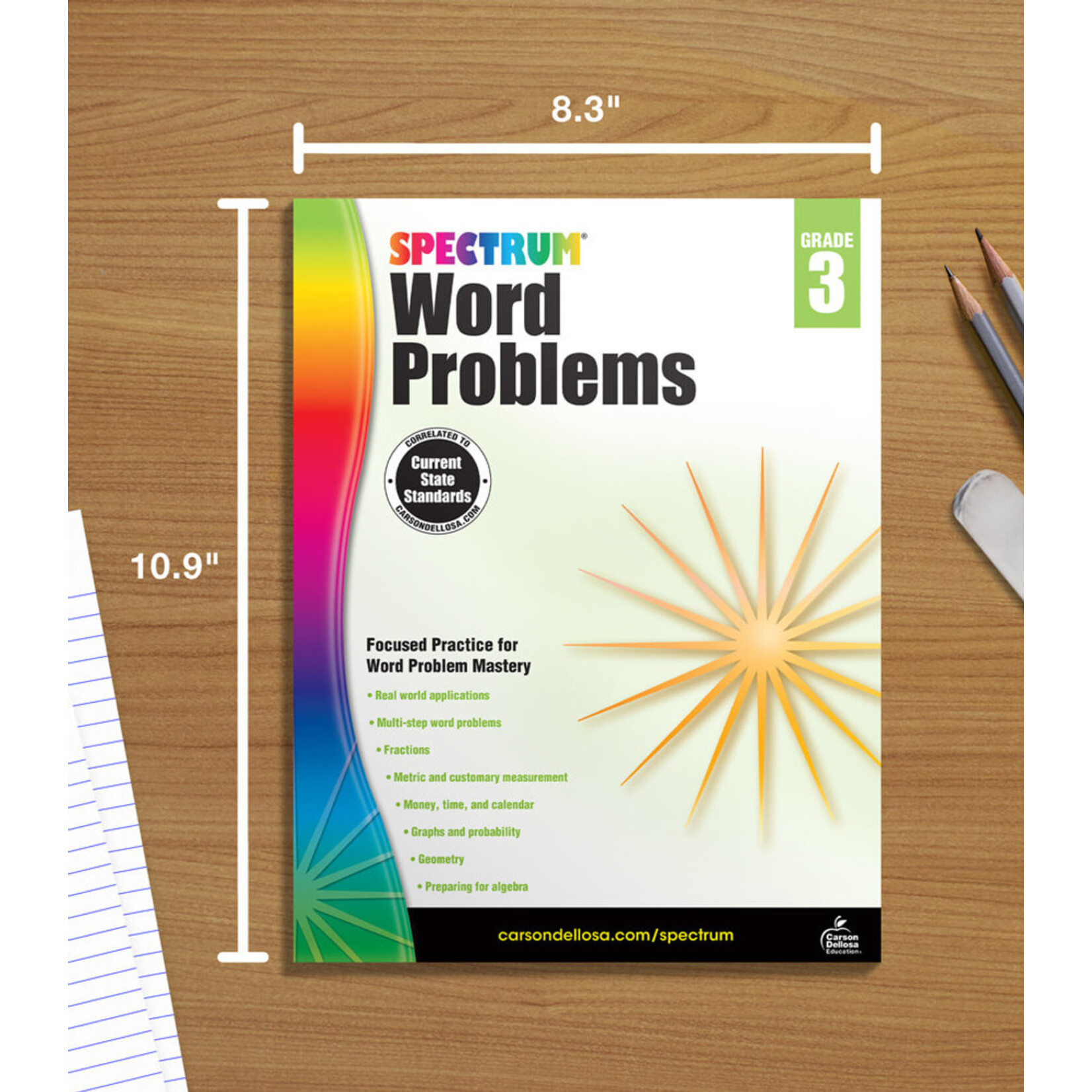 CARSON DELLOSA PUBLISHING CO Spectrum Word Problems Workbook Grade 3