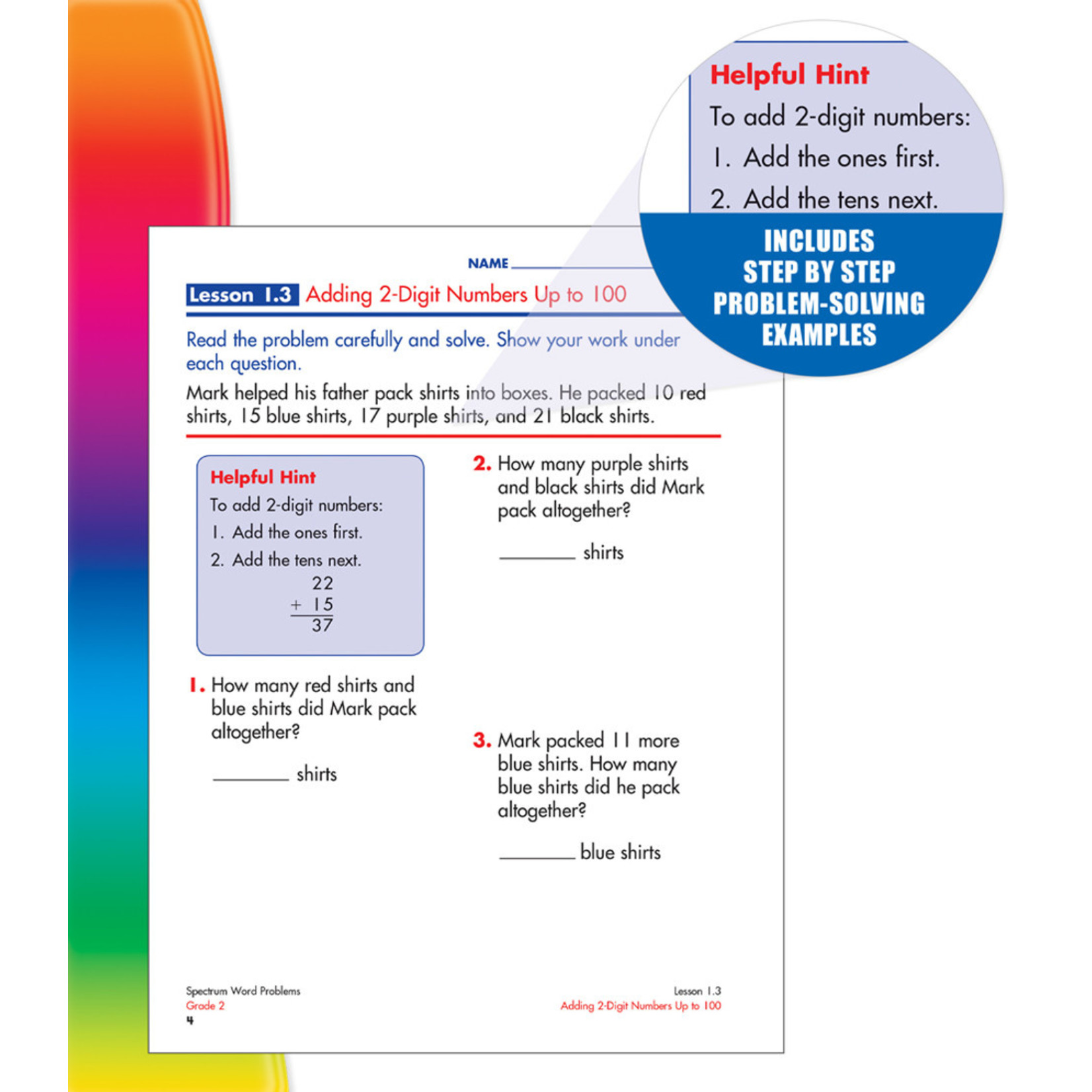 CARSON DELLOSA PUBLISHING CO Spectrum Word Problems Workbook Grade 2