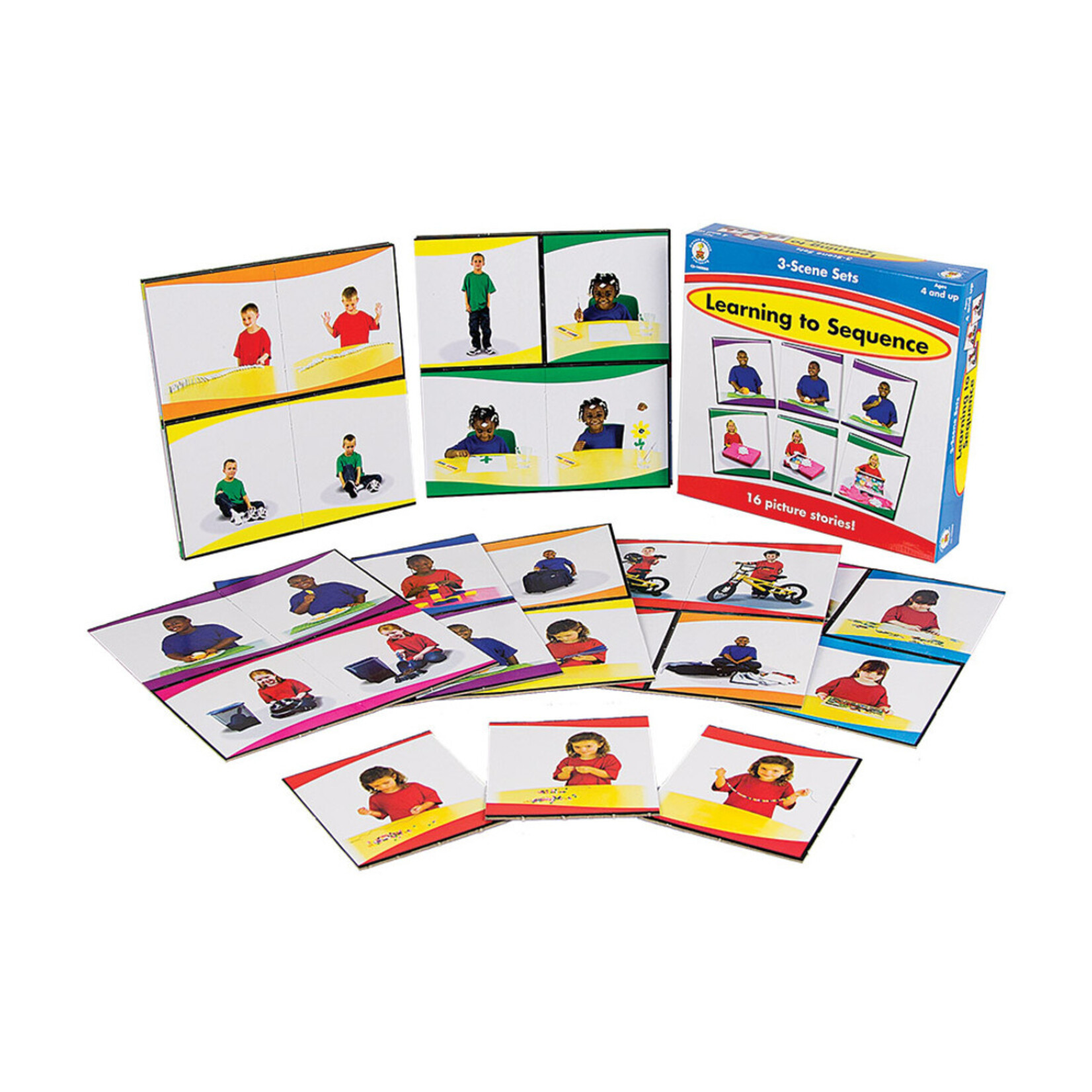 CARSON DELLOSA PUBLISHING CO Learning to Sequence 3-Scene Board Game Grade PK-1