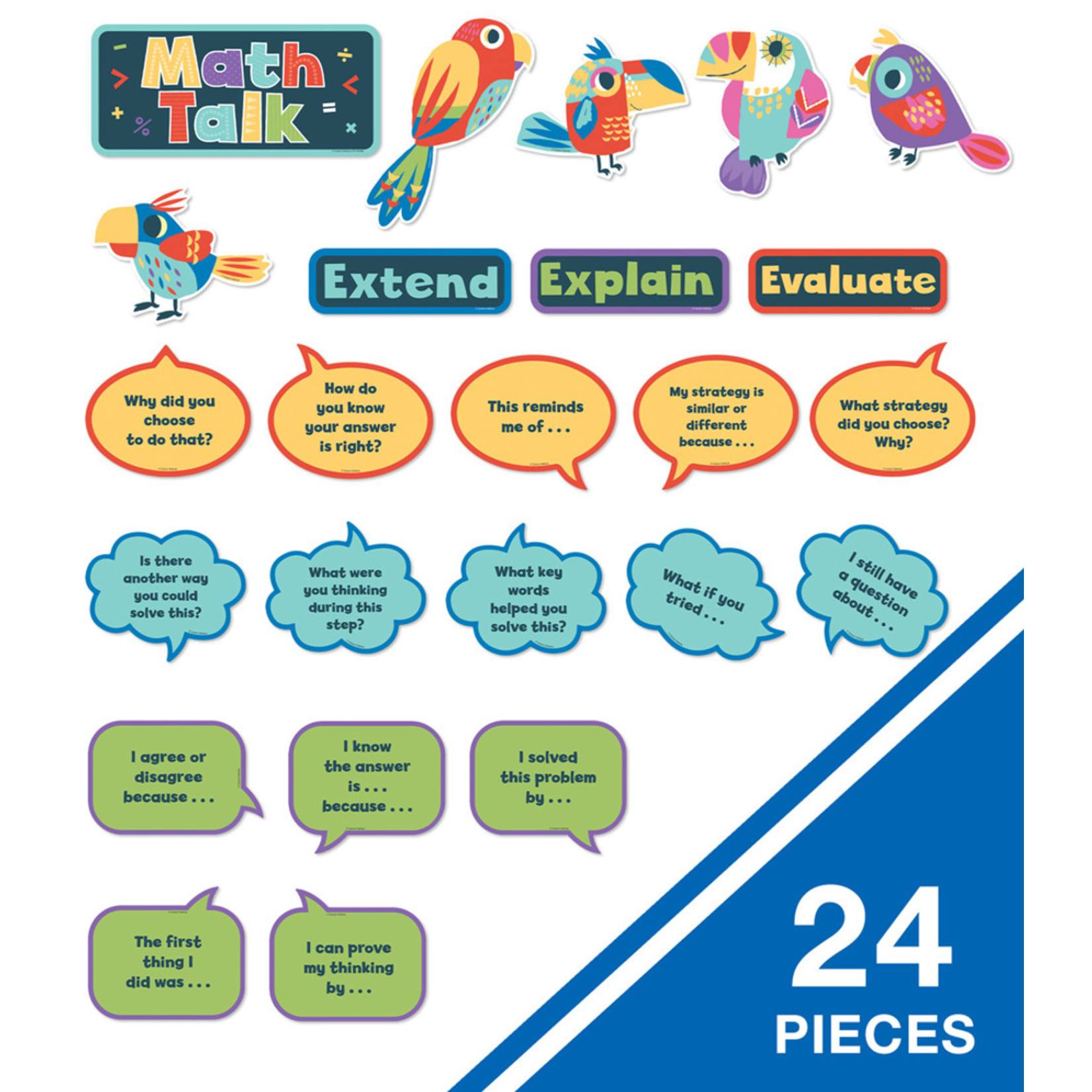 CARSON DELLOSA PUBLISHING CO Math Talk Mini Bulletin Board Set Grade K-5