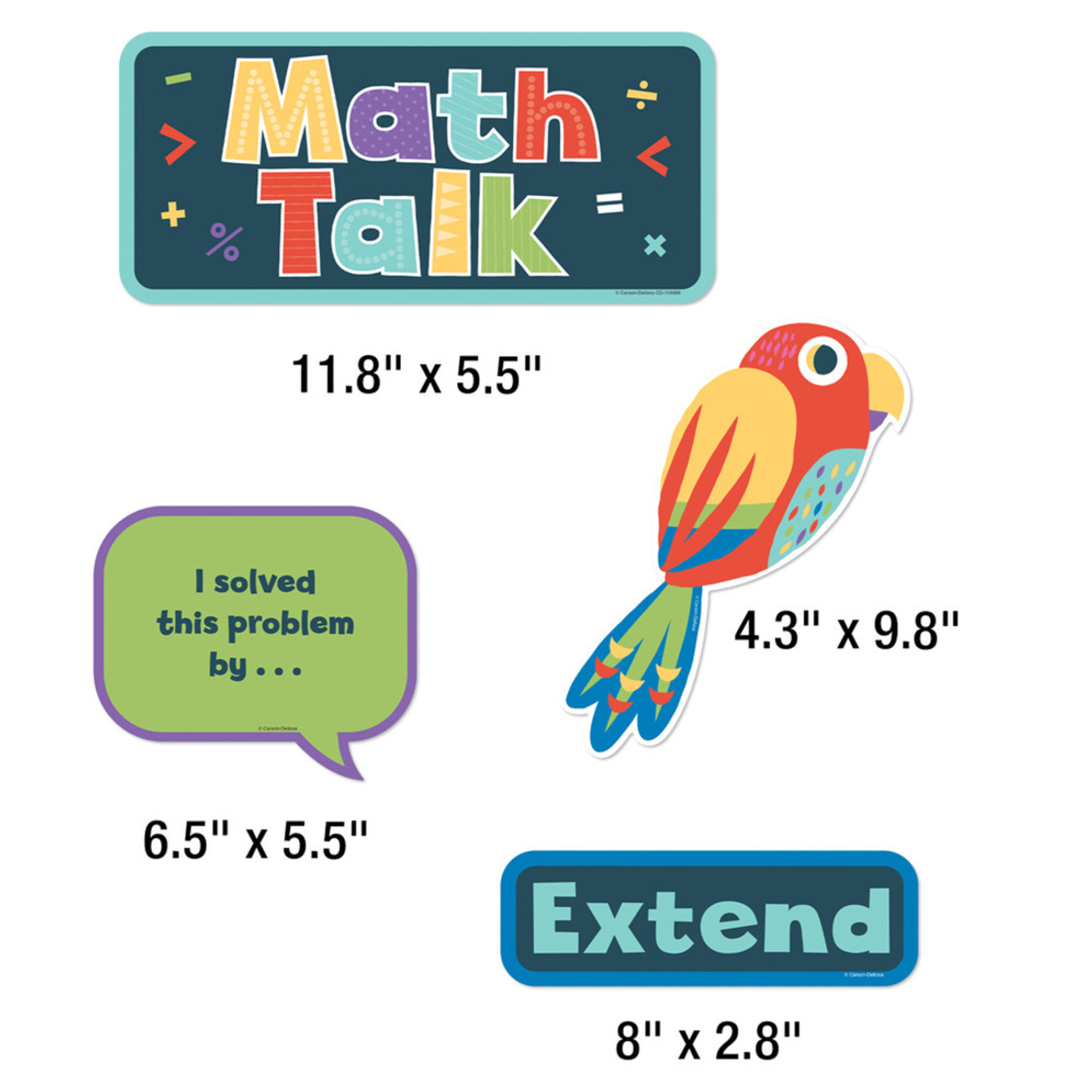 CARSON DELLOSA PUBLISHING CO Math Talk Mini Bulletin Board Set Grade K-5