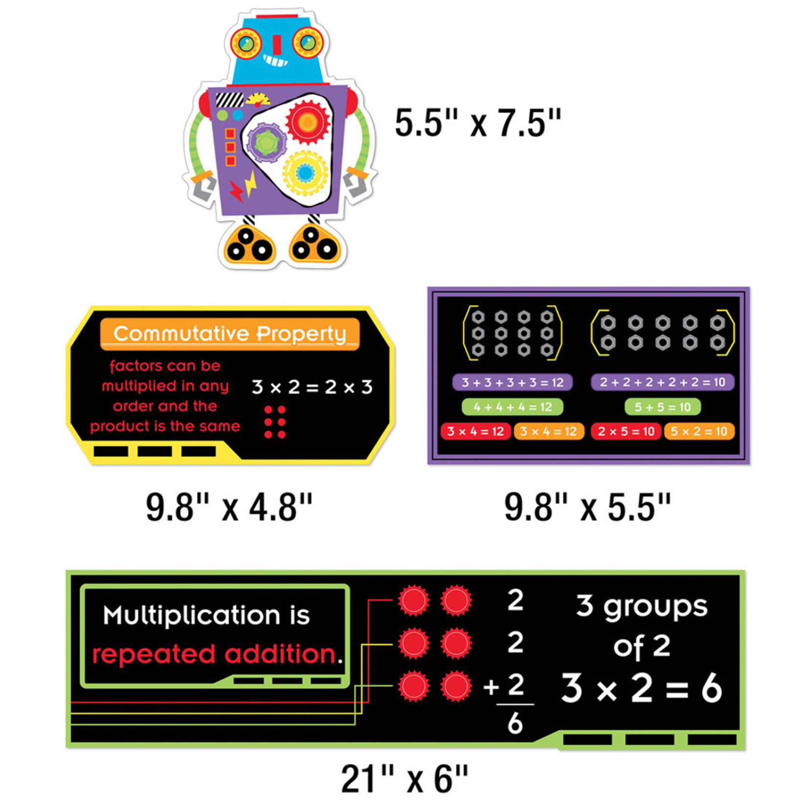 CARSON DELLOSA PUBLISHING CO The Nuts and Bolts of Multiplication Mini Bulletin Board Set Grade 2-4